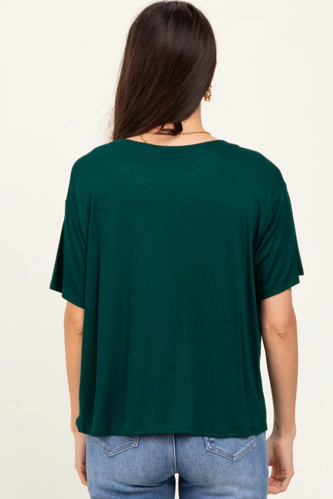 Hunter Green Relaxed Fit Short Sleeve Tee - Image 3
