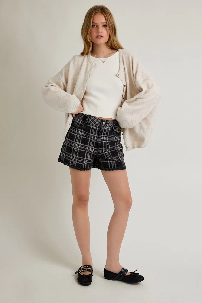 Ivory Classic Crew Neck Button Cardigan - Image 7