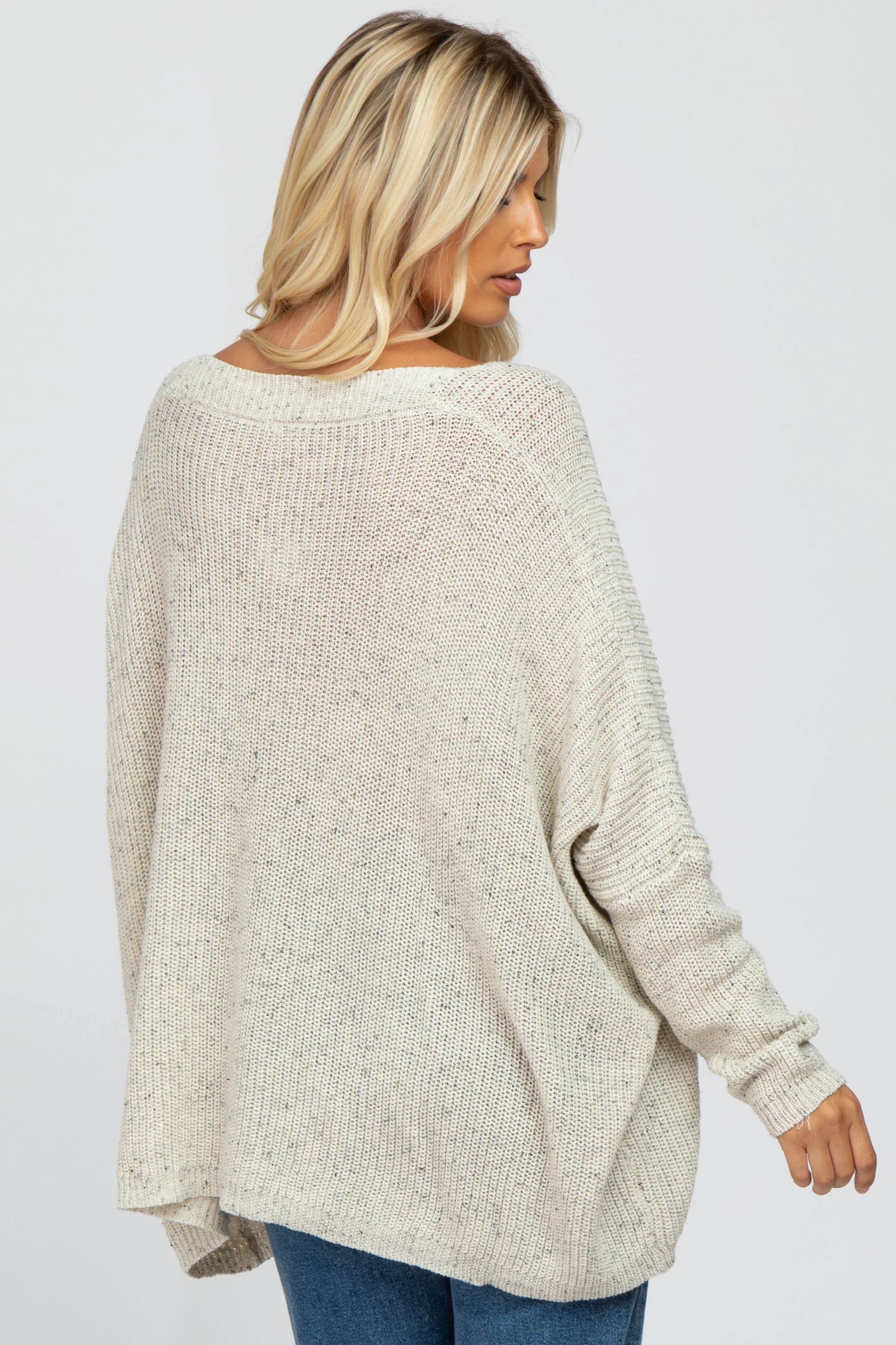 Ivory Speckled Oversized Sweater - Image 4