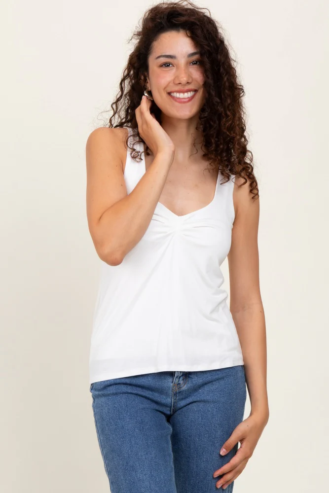 Ivory Sweetheart Sleeveless Maternity Top - Image 6