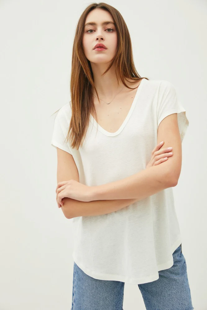 Ivory V-Neck Maternity Top - Image 5