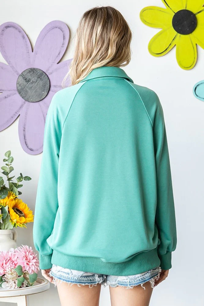 Jade Collared Snap Button Pullover - Image 3