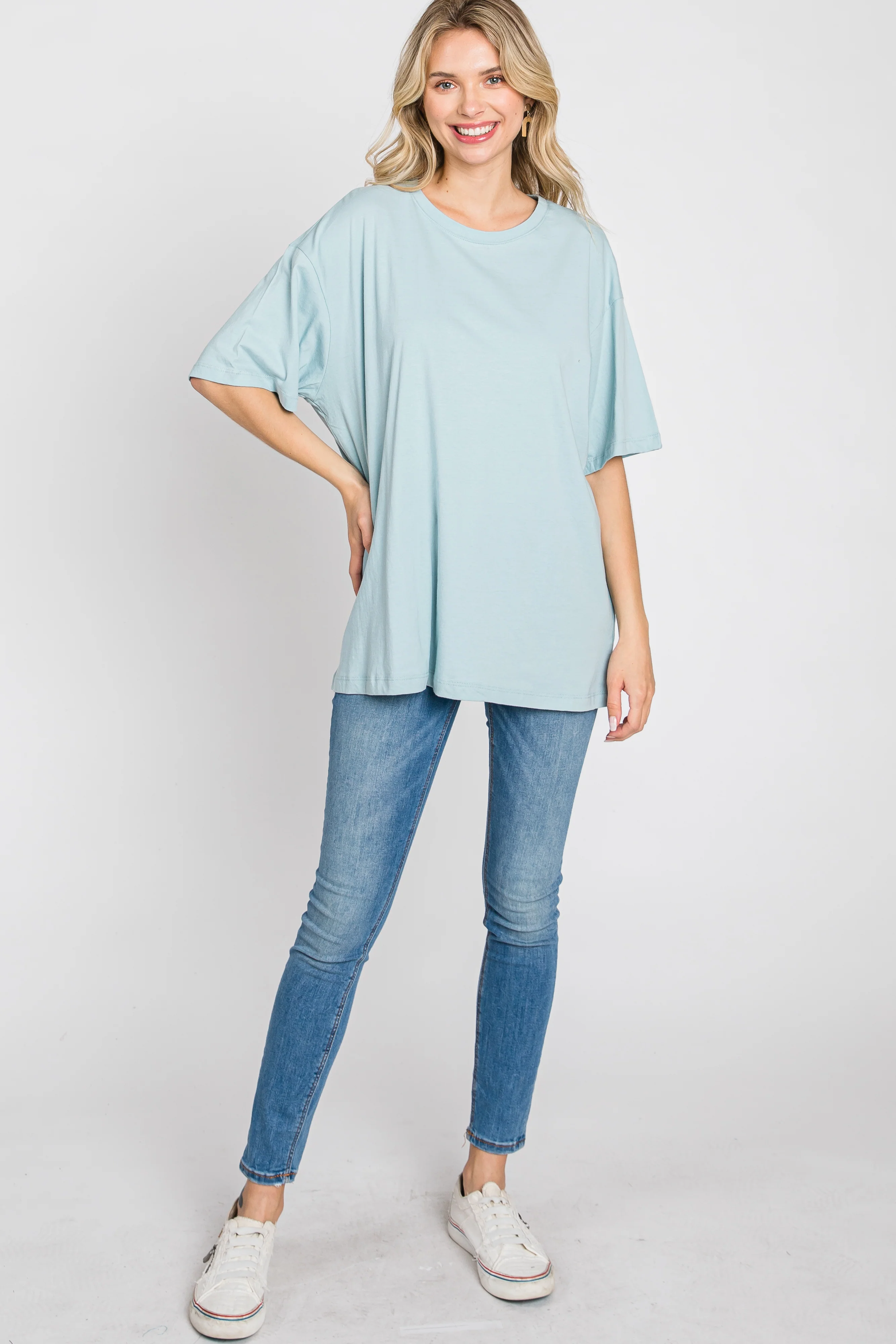 Light Blue Basic Oversized Tee - Image 3