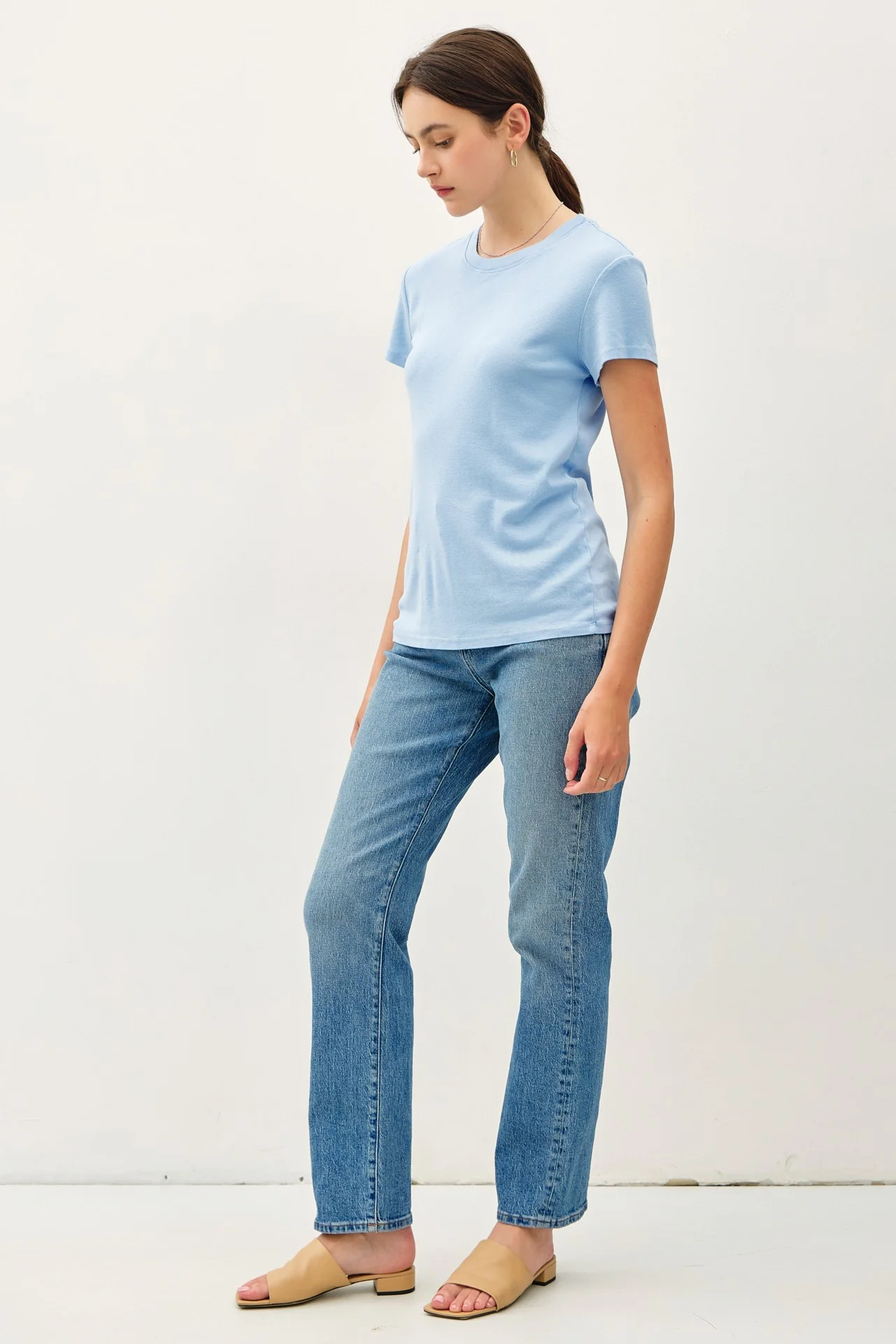 Light Blue Classic Crewneck T-Shirt - Image 3