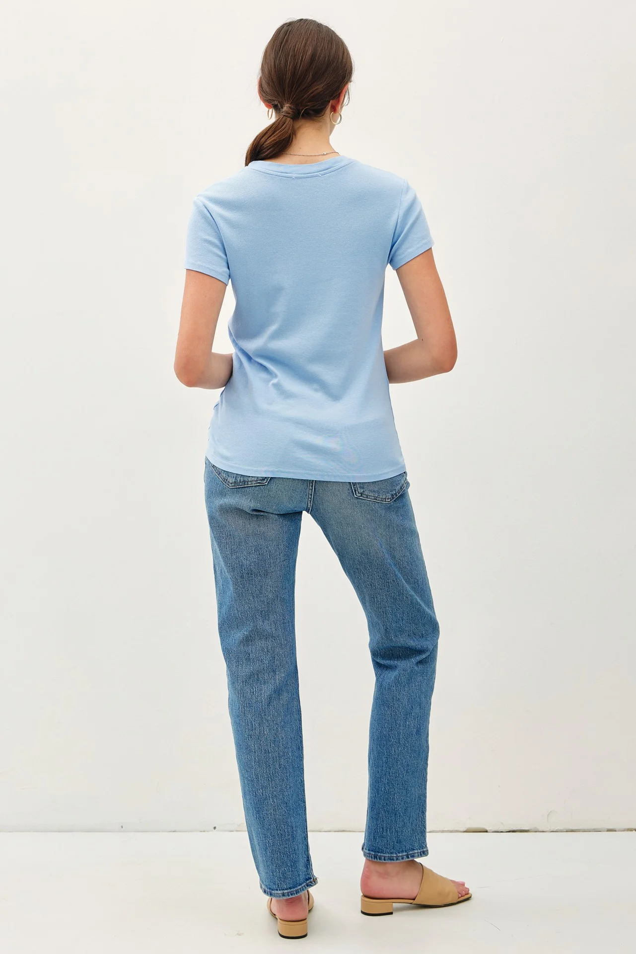 Light Blue Classic Crewneck T-Shirt - Image 4