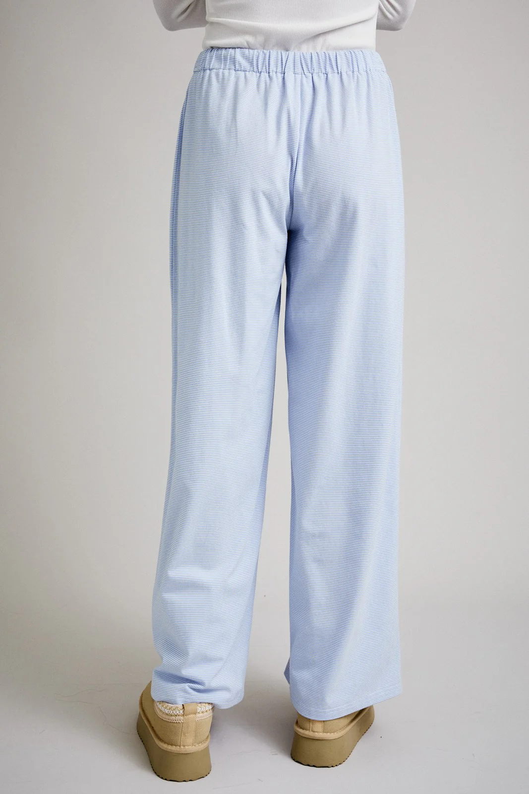 Light Blue Striped Front Tie Lounge Pants - Image 4