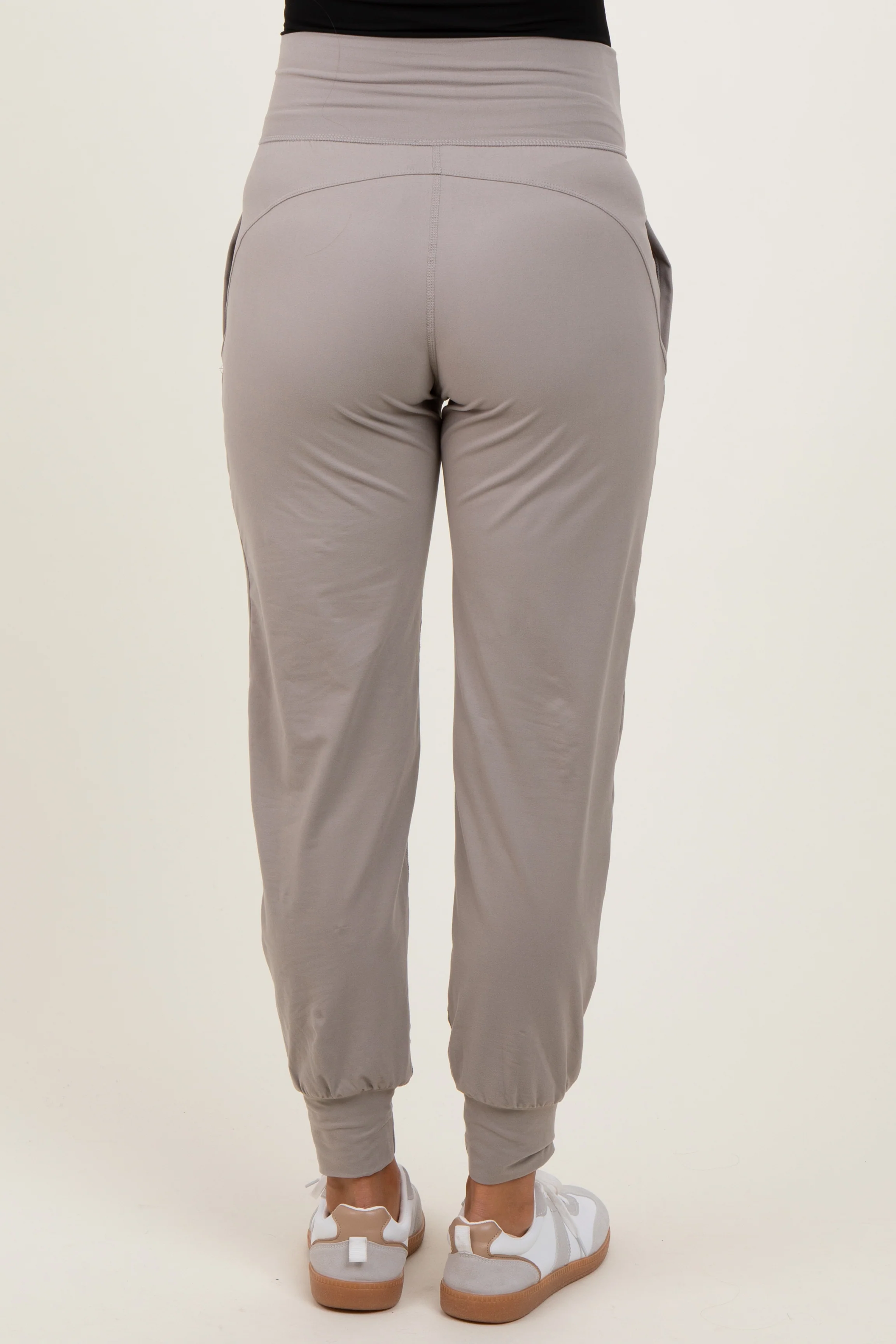 Light Grey Maternity Joggers - Image 4
