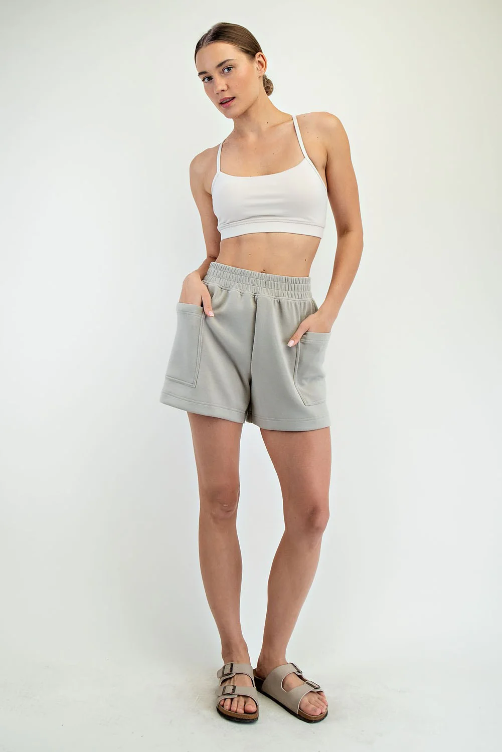 Light Olive Patch Pocket Shorts - Image 5