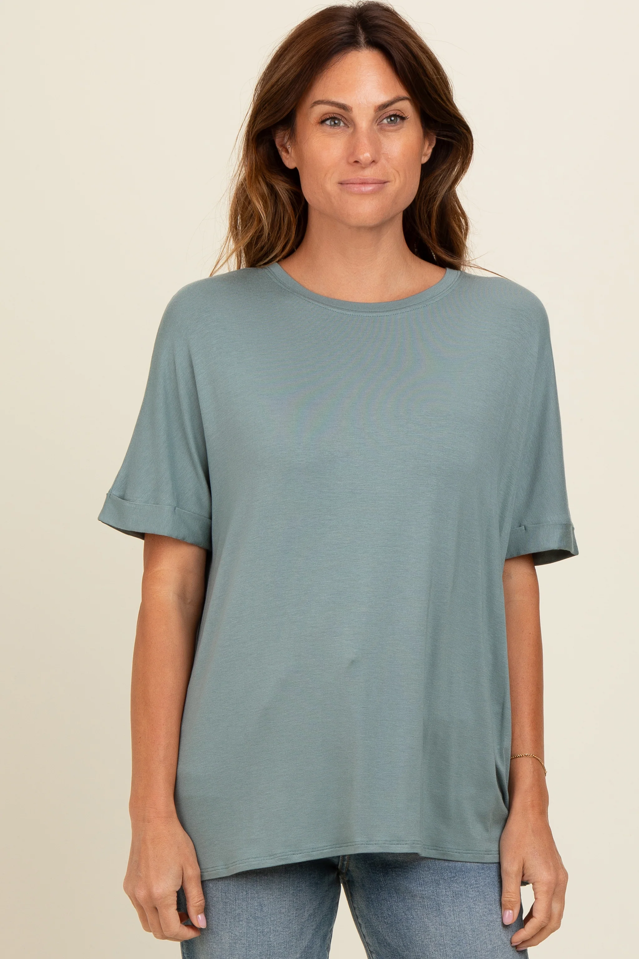 Light Olive Relaxed Fit T-Shirt - Image 2