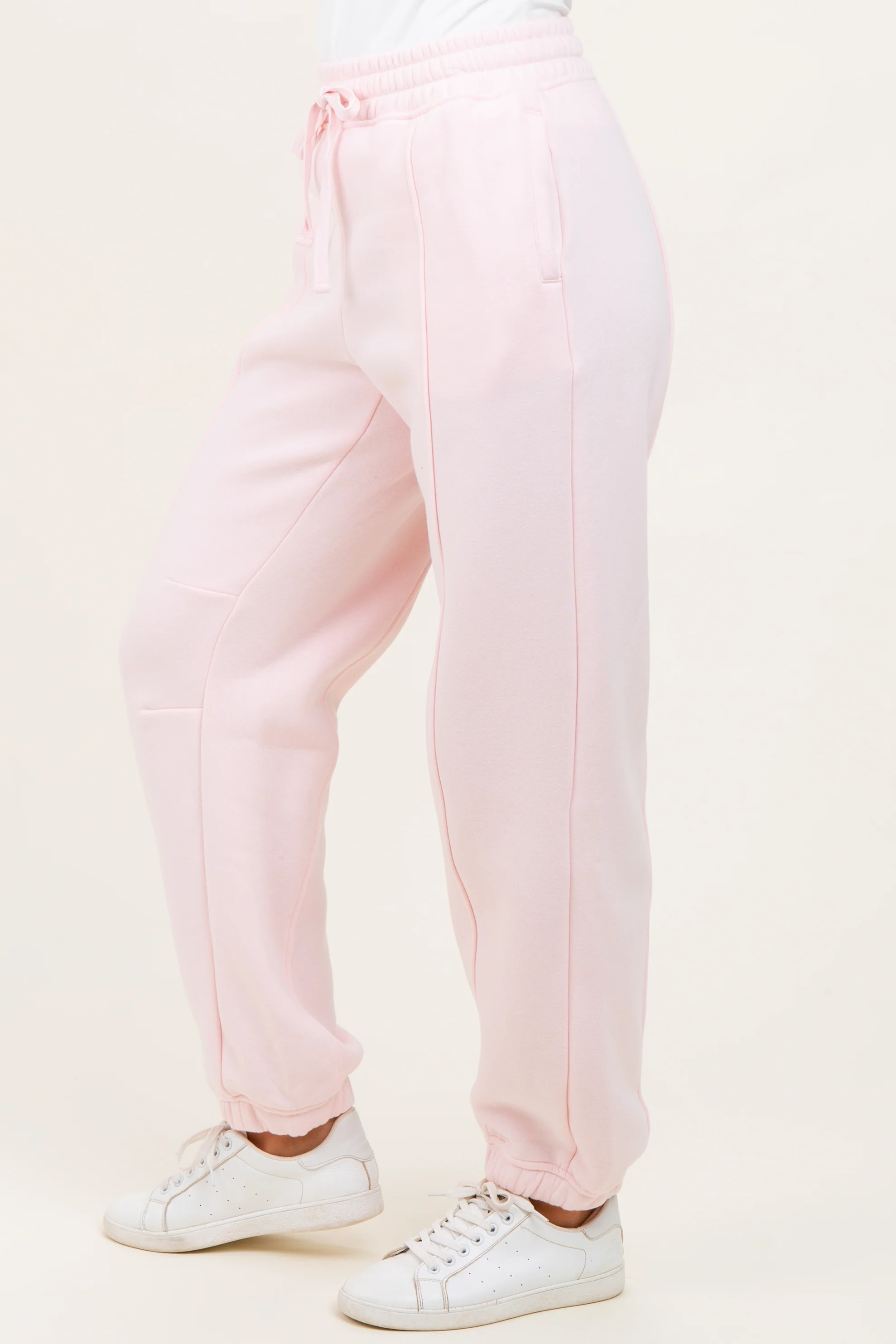 Light Pink Drawstring Relaxed Fit Sweatpants - Image 4