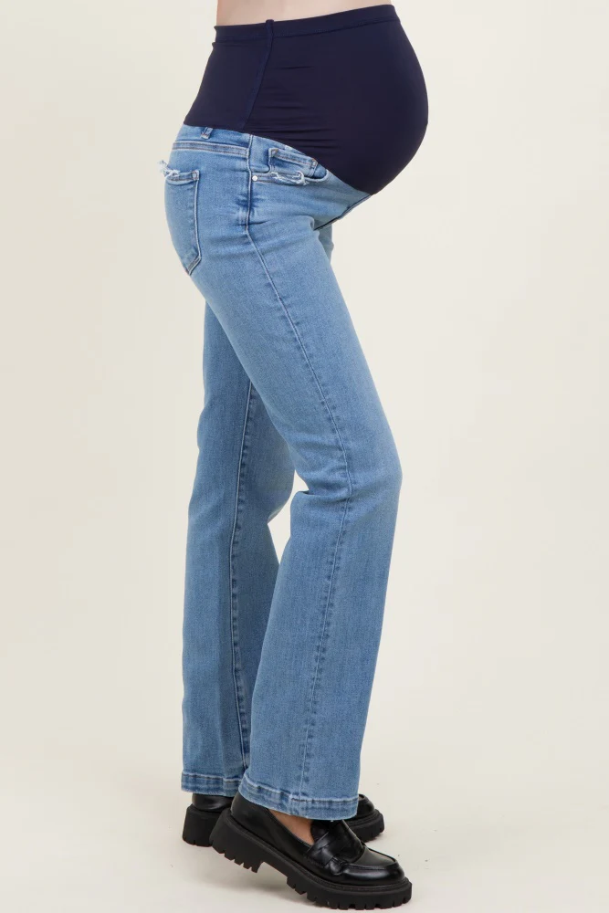 Medium Mid Rise Straight Maternity Jeans - Image 5