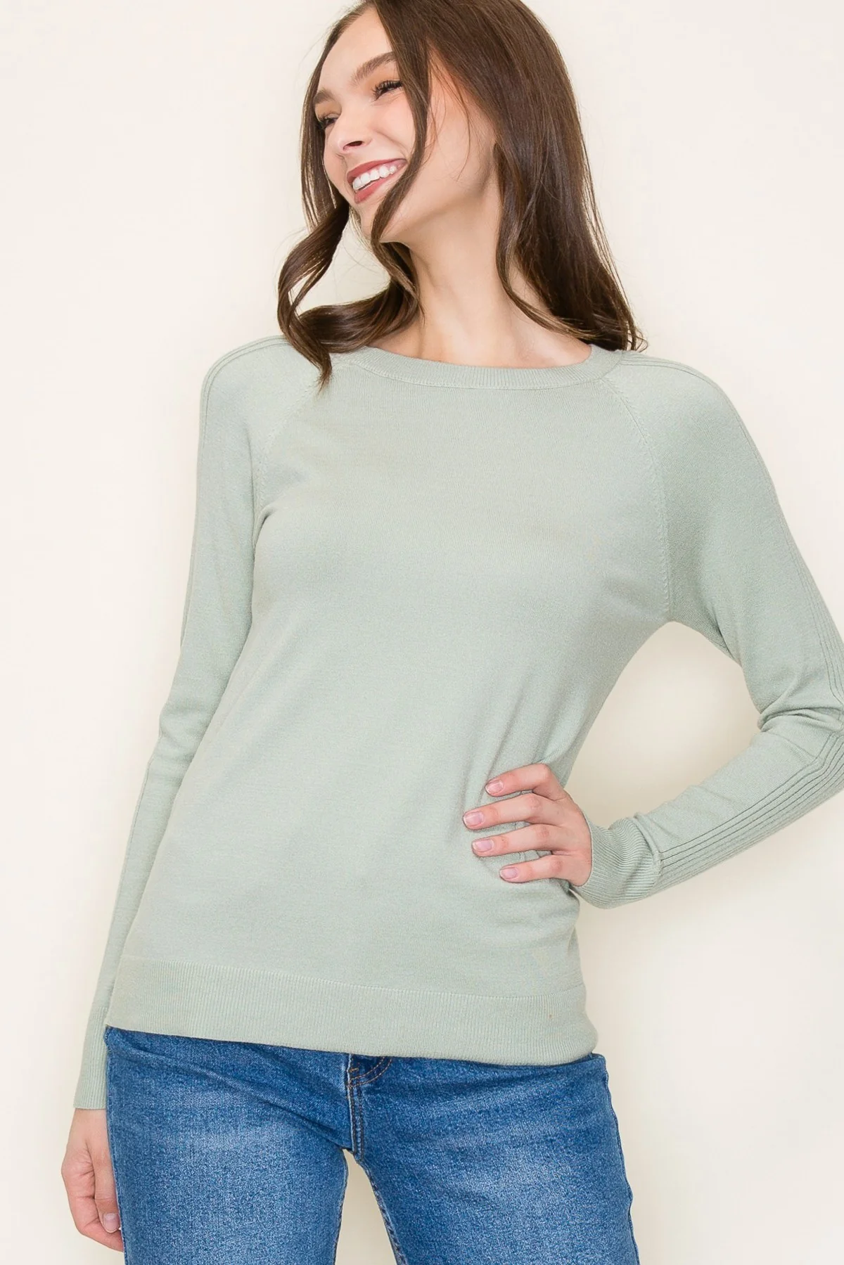 Mint Knit Long Sleeve Top - Image 3