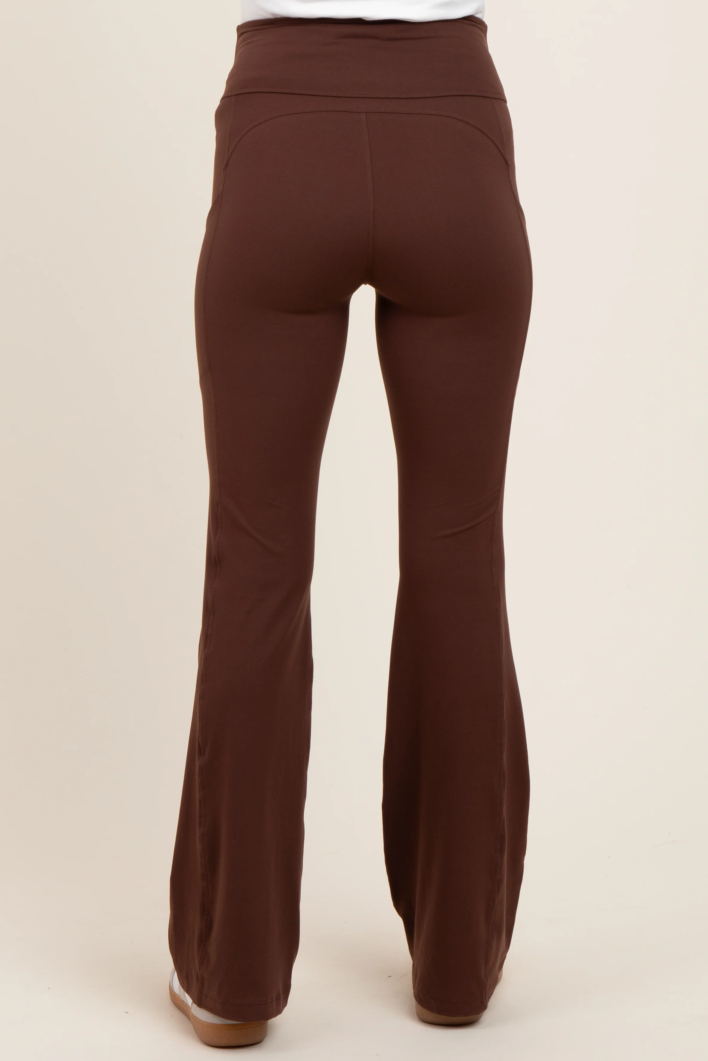 Mocha Active Pocket Flared Maternity Leggings - Image 4