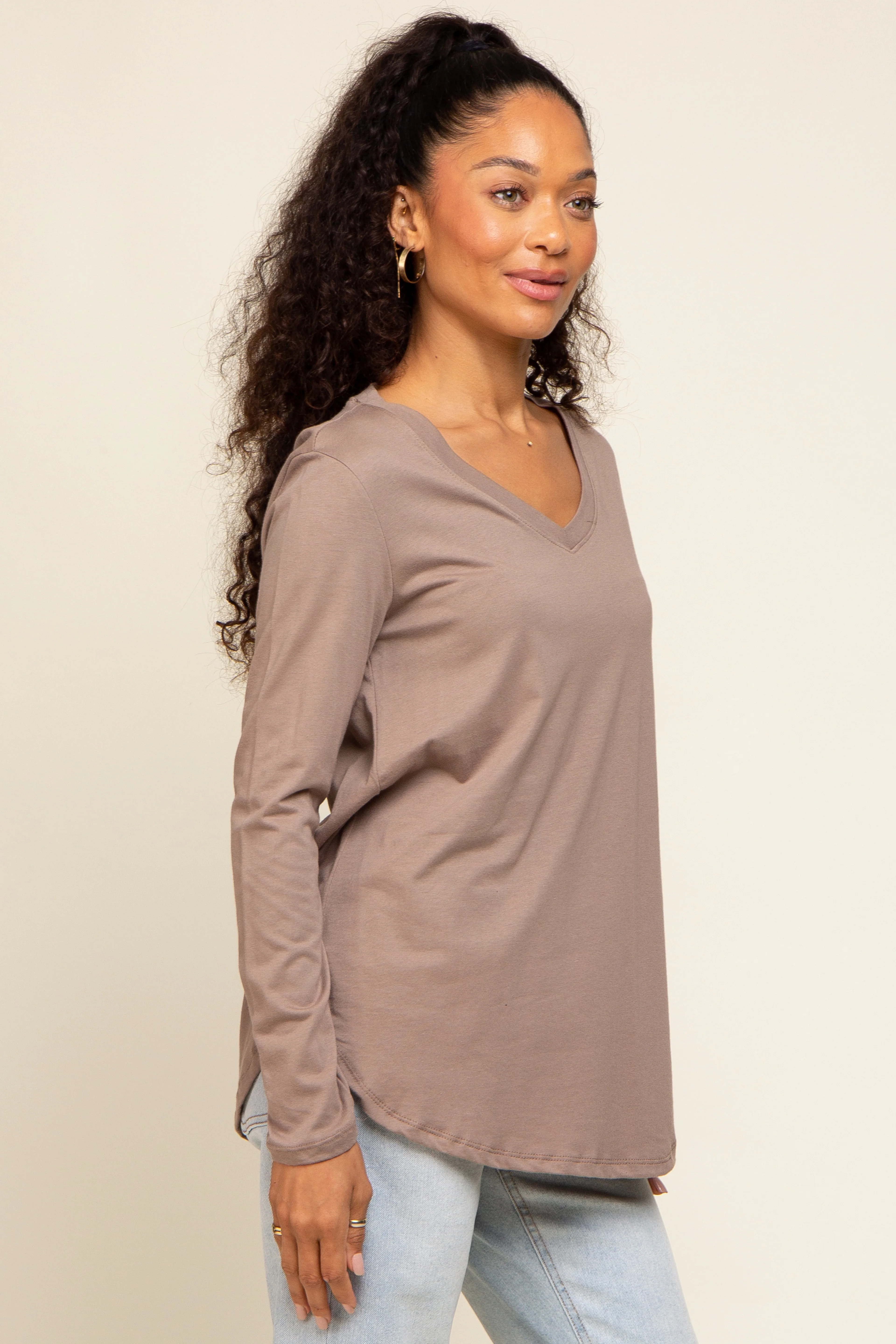 Mocha Long Sleeve Top - Image 2