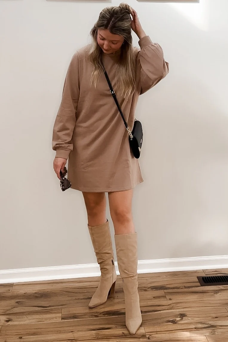 Mocha Ultra Soft Sweatshirt Dress - Image 7