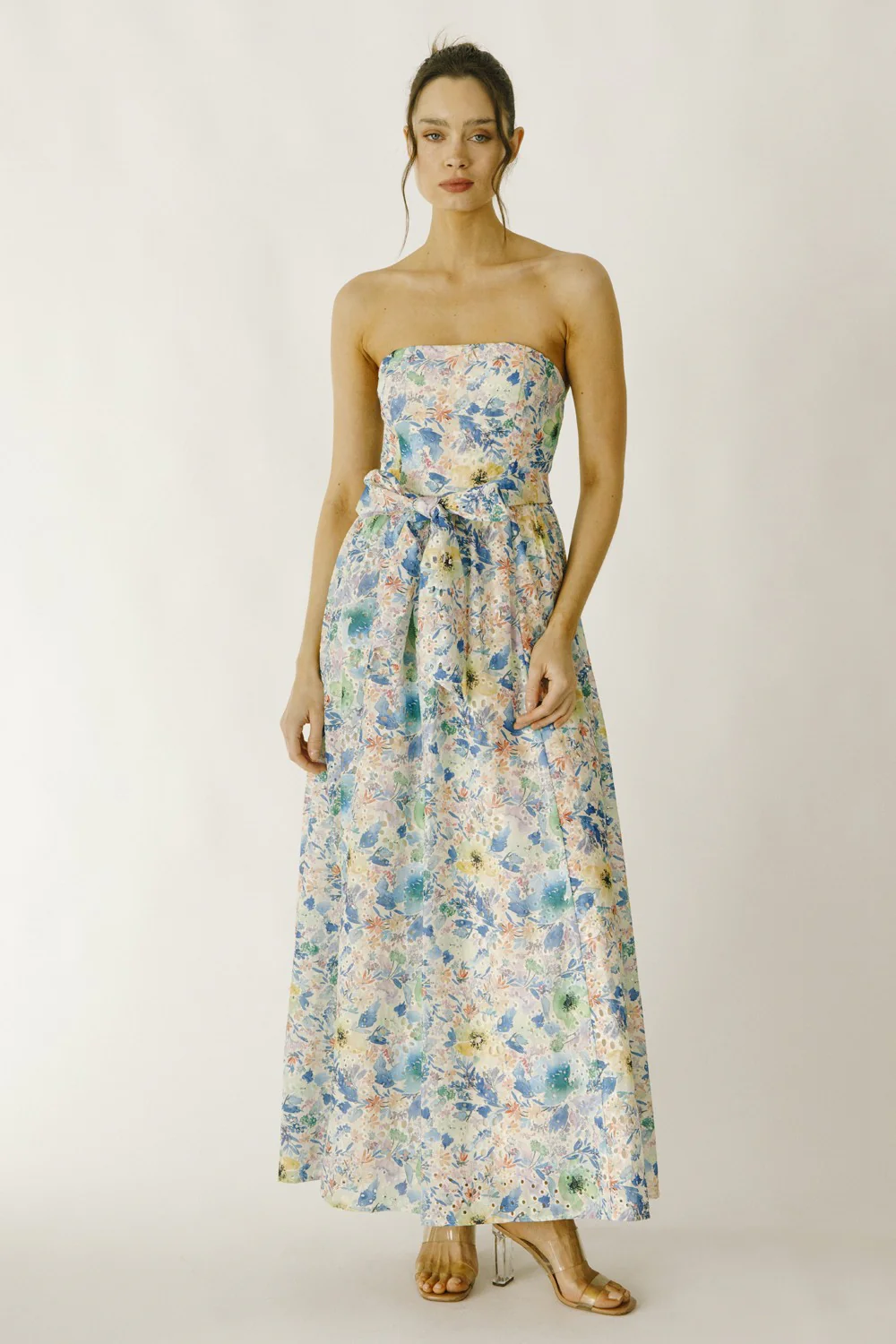 Multi Floral Large Eyelet Maxi Dress - Image 2