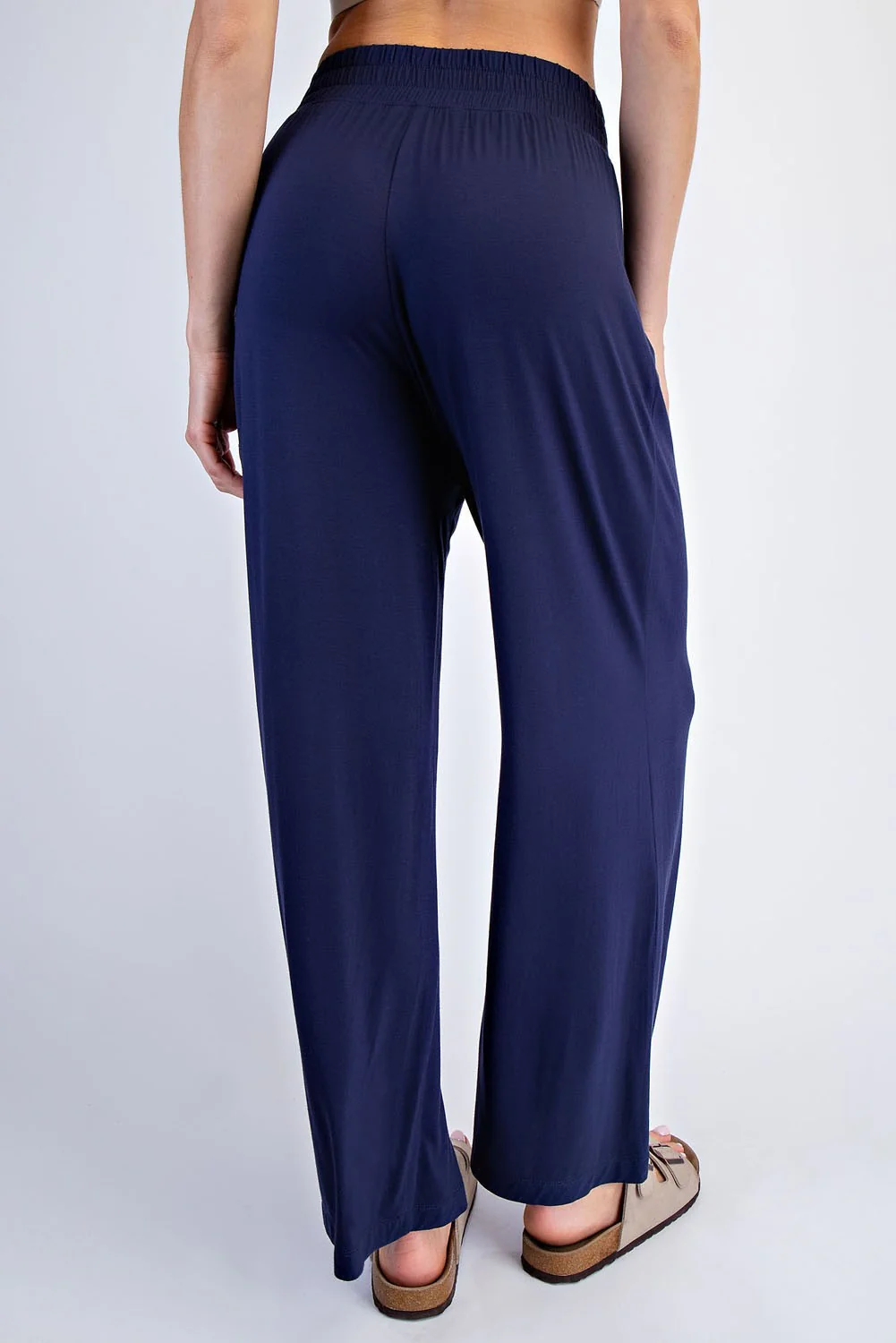 Navy Ankle Wide Leg Pants - Image 4