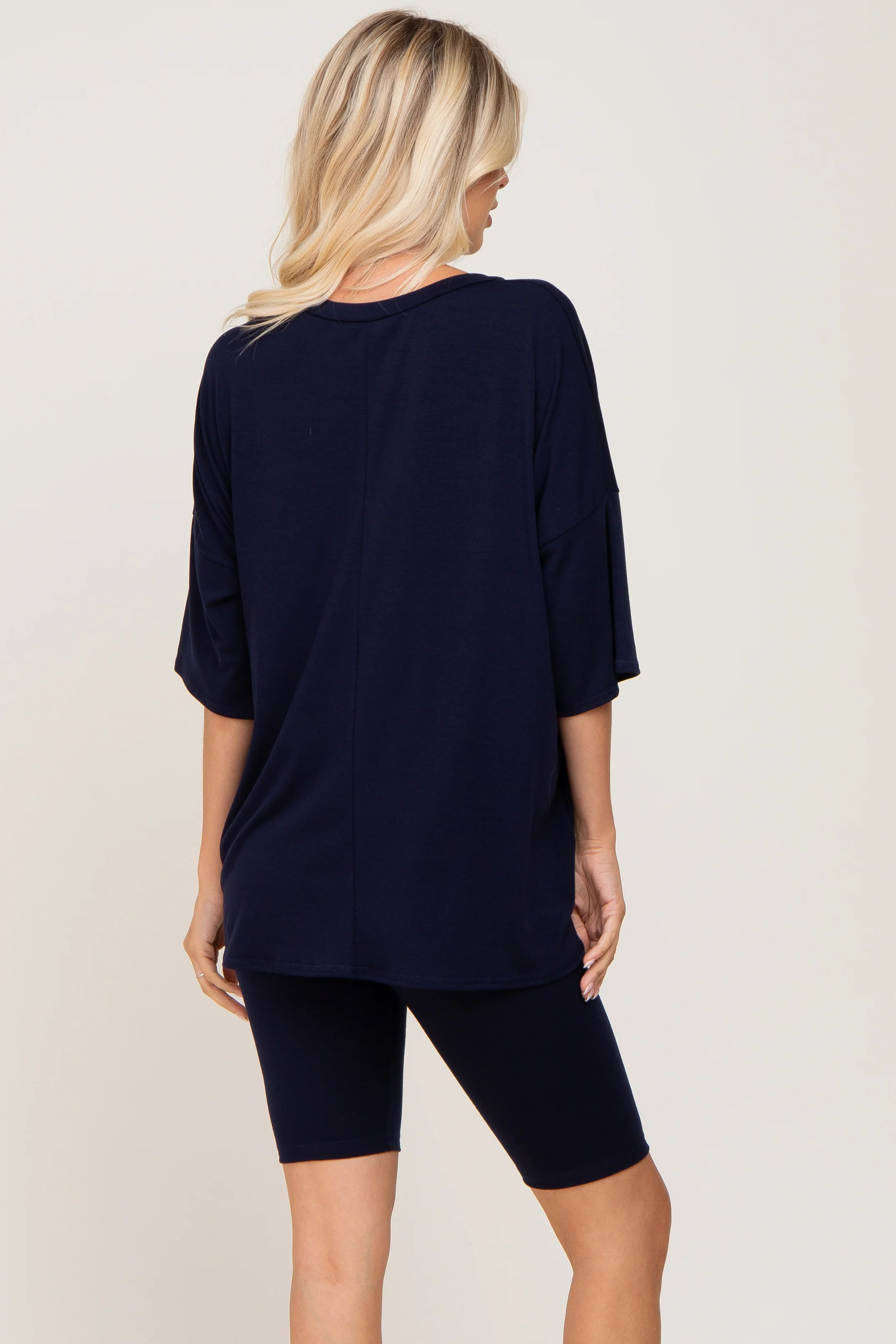 Navy Biker Short Sleep Set - Image 3