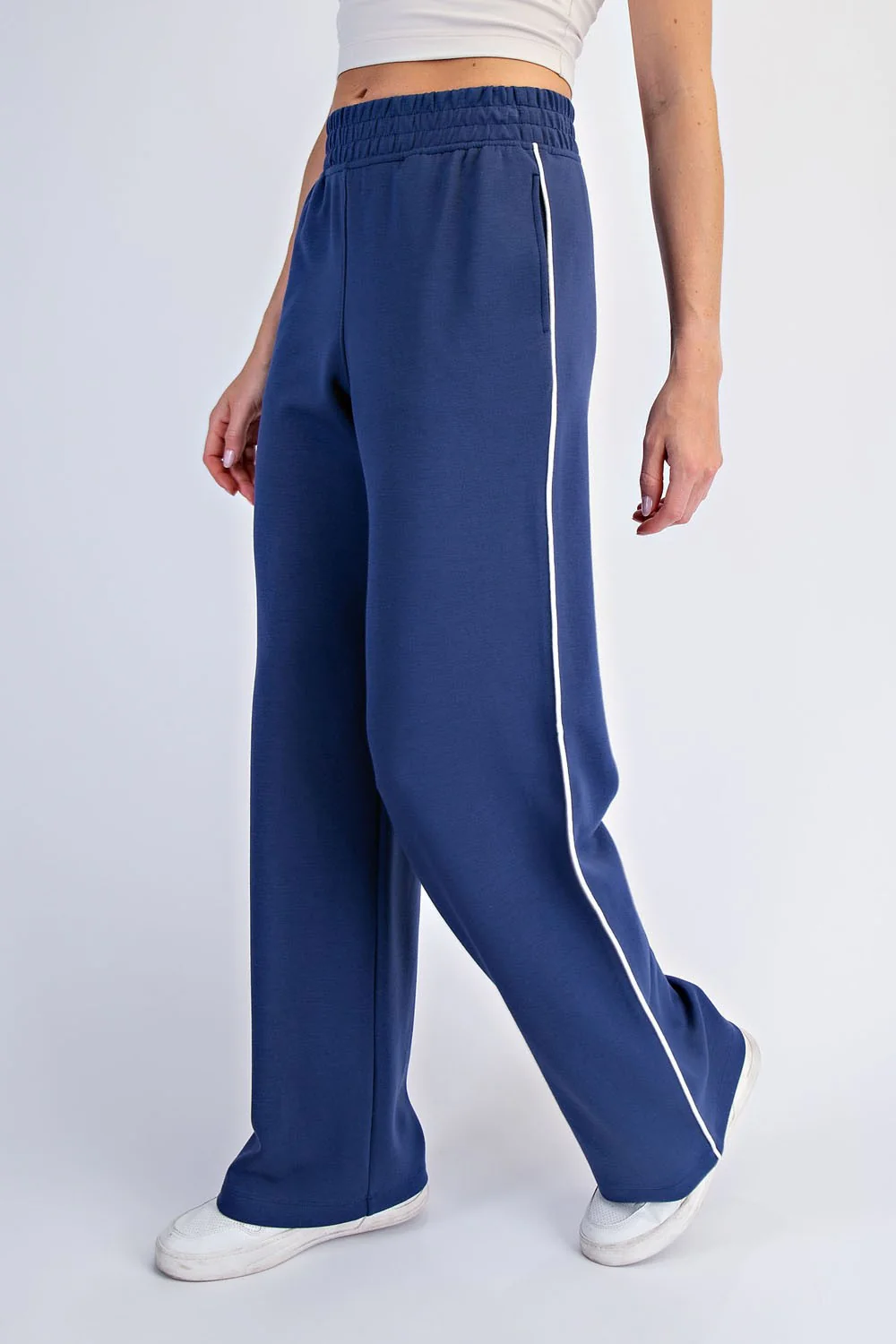 Navy Stripe Detail Maternity Lounge Pants - Image 6