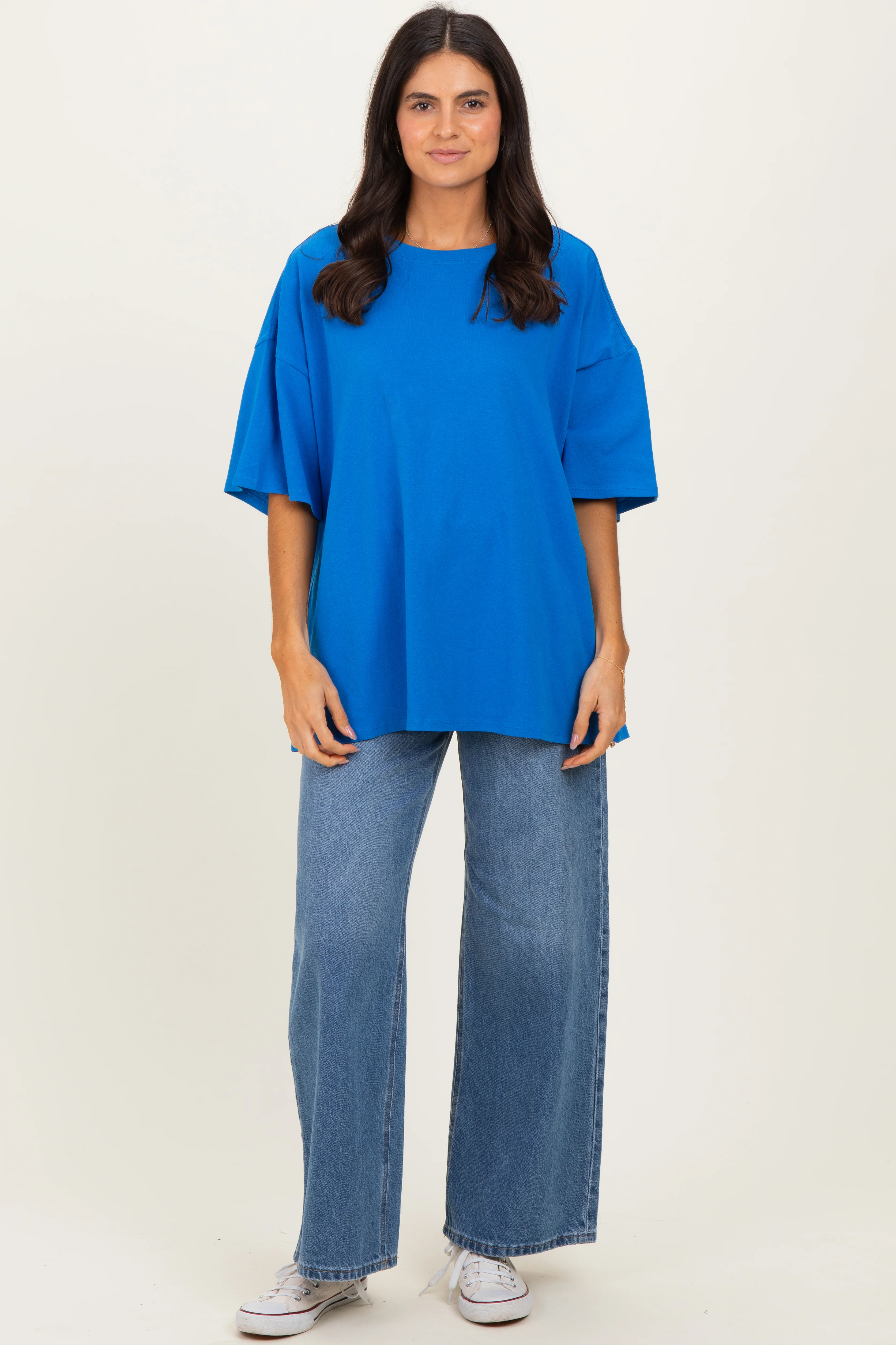Ocean BlueCotton Oversized Tee - Image 2