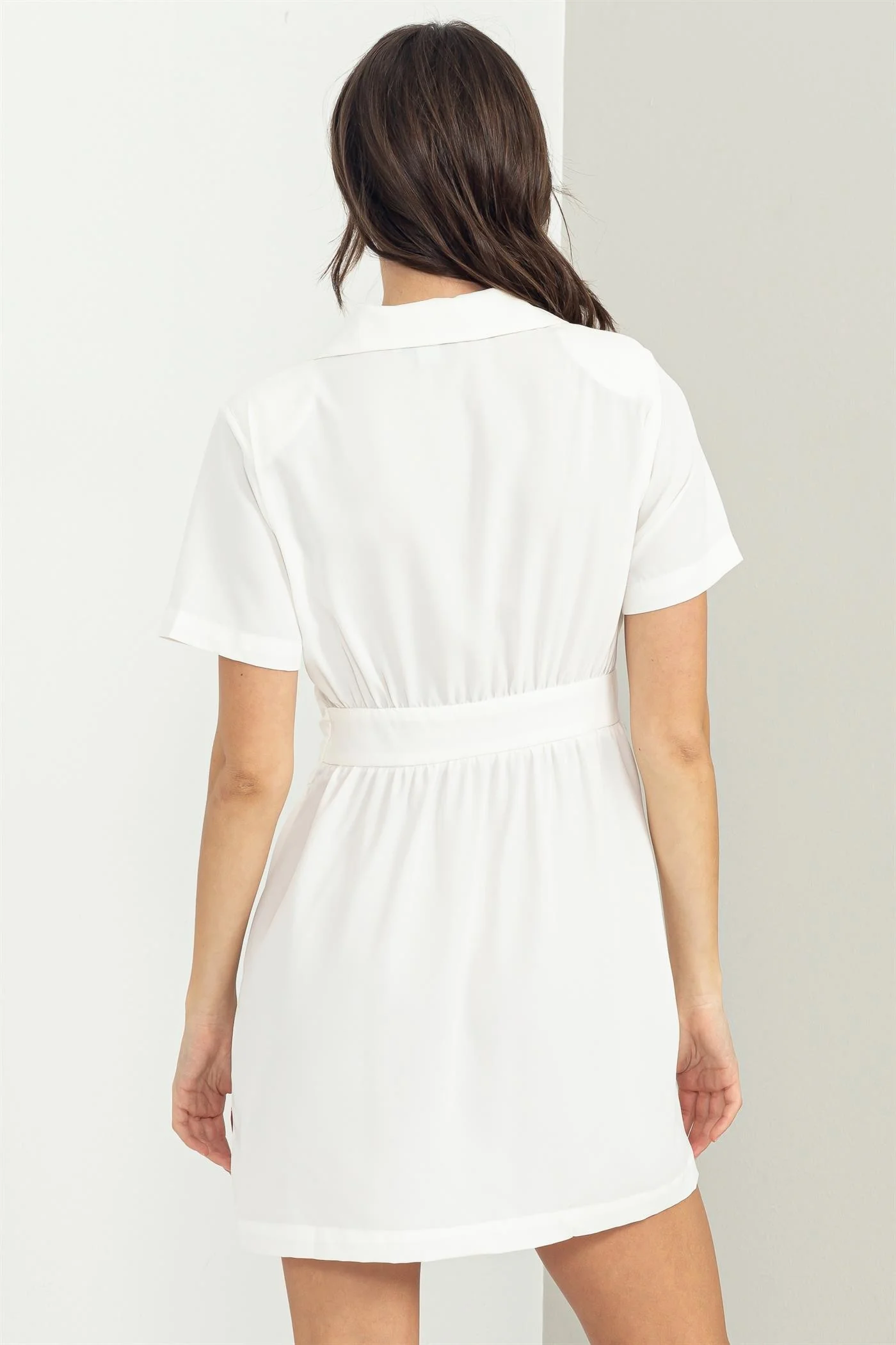Off White Tie-Front Blazer Dress - Image 3
