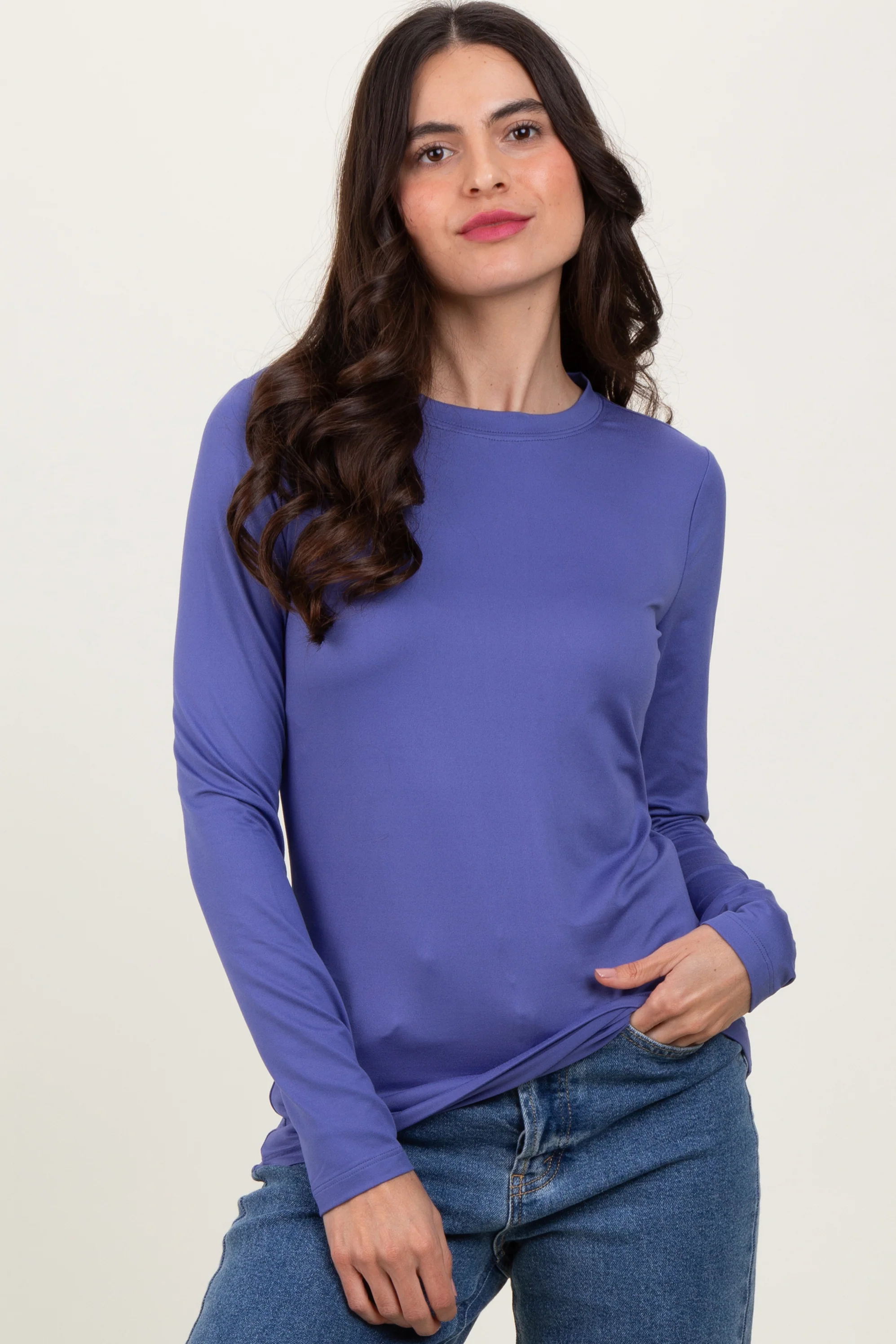 Periwinkle Basic Long Sleeve Top - Image 2