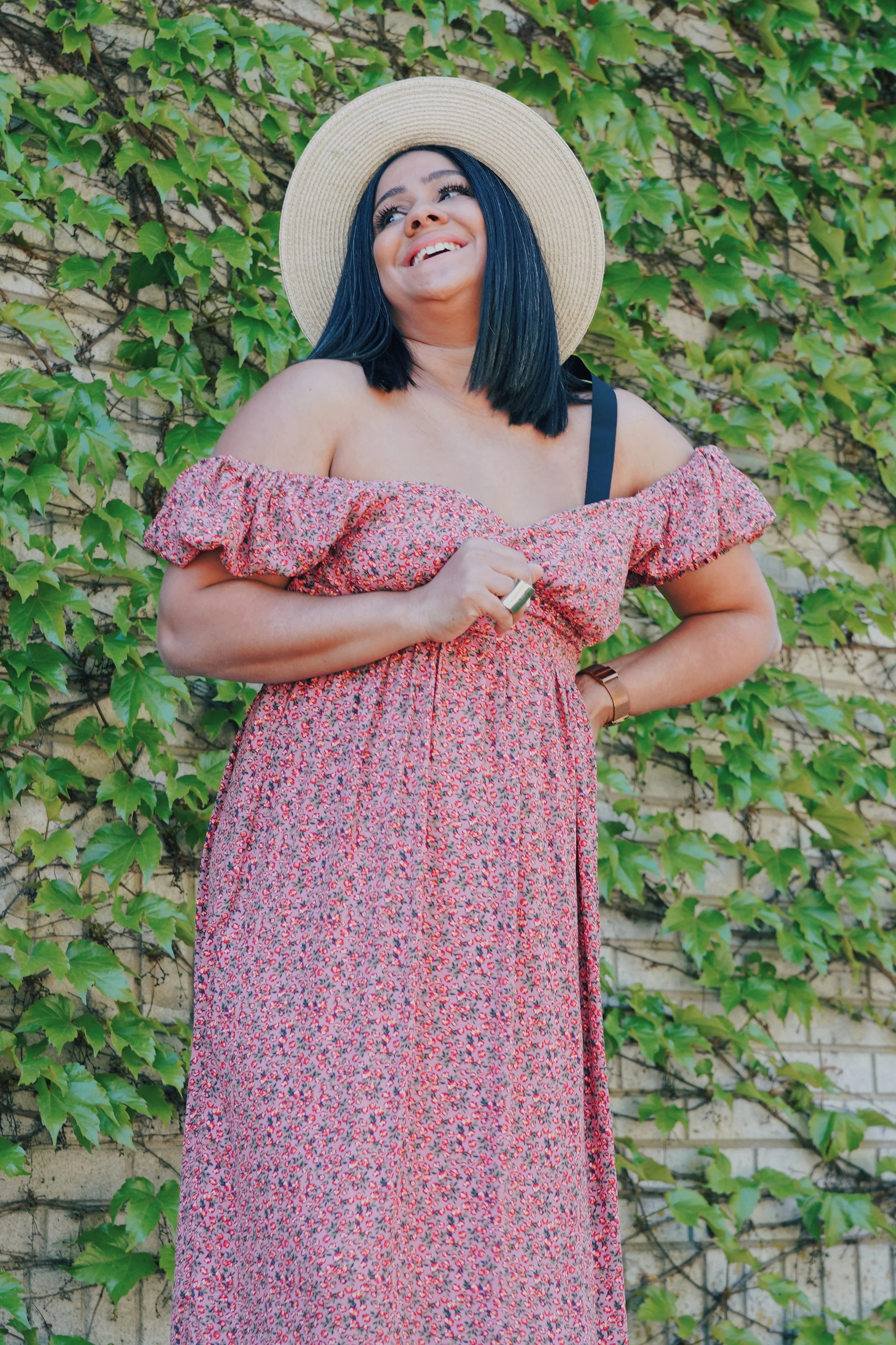 Pink Floral Puff Sleeve Maxi Dress - Image 5