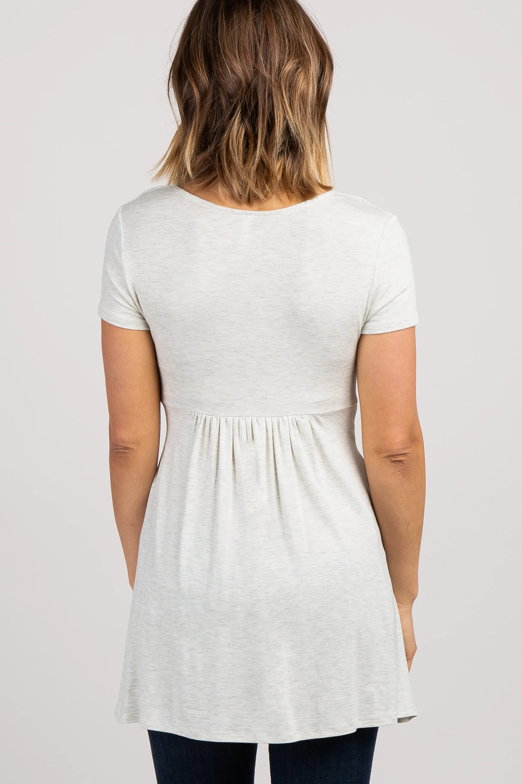 PinkBlush Beige Draped Front Nursing Top - Image 3