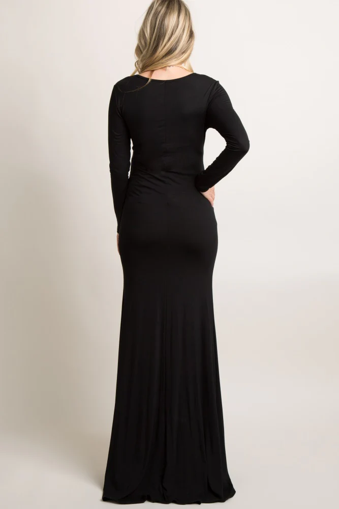 PinkBlush Black Long Sleeve Photoshoot Maternity Gown/Dress - Image 3