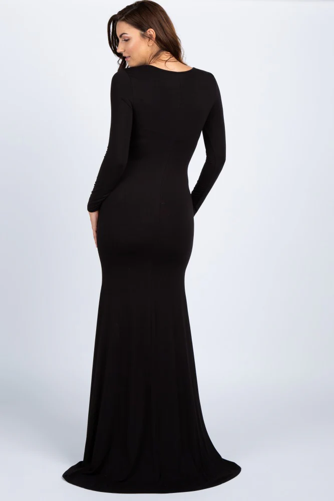 PinkBlush Black Long Sleeve Photoshoot Maternity Gown/Dress - Image 6