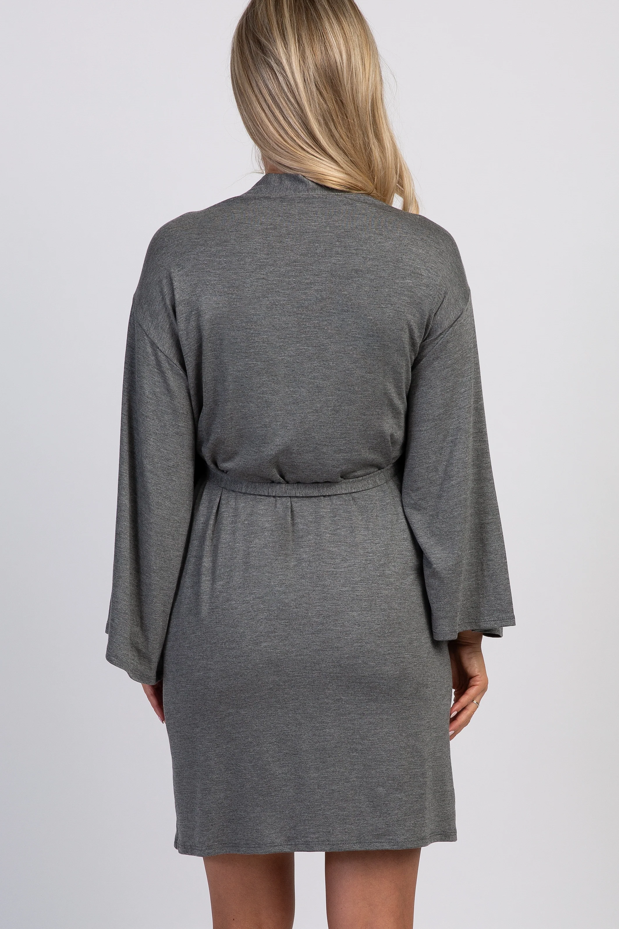 PinkBlush Charcoal Delivery/Nursing Maternity Robe - Image 3