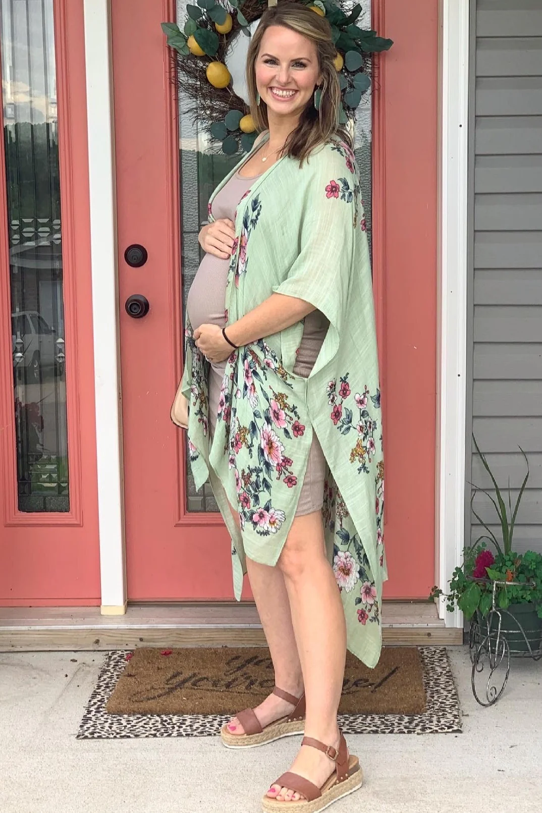 PinkBlush Mocha Ribbed Ruched Sleeveless Maternity Dress - Image 13