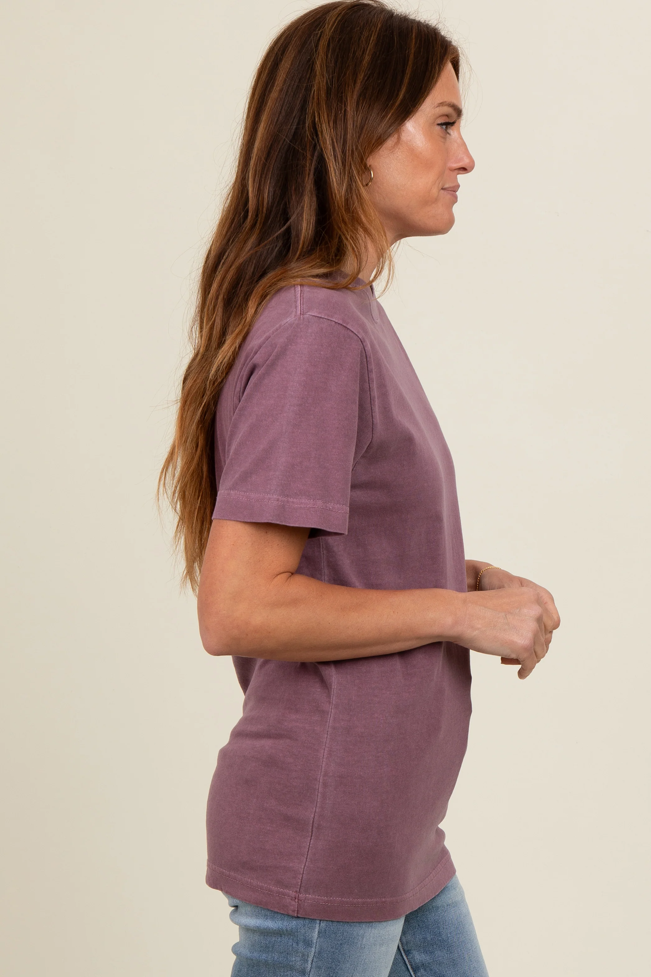 Plum Basic T-Shirt - Image 3