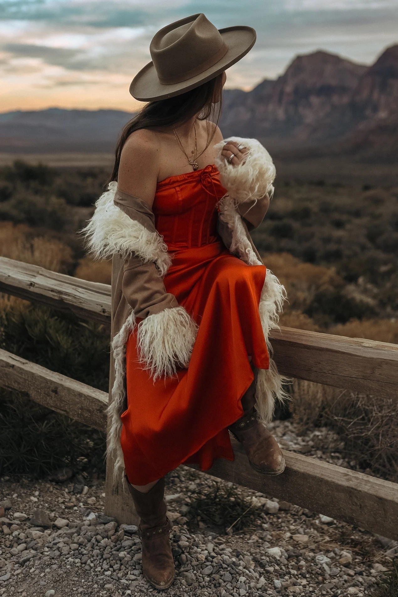 Red Silky Midi Dress - Image 7