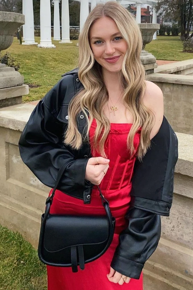 Red Silky Midi Dress - Image 8