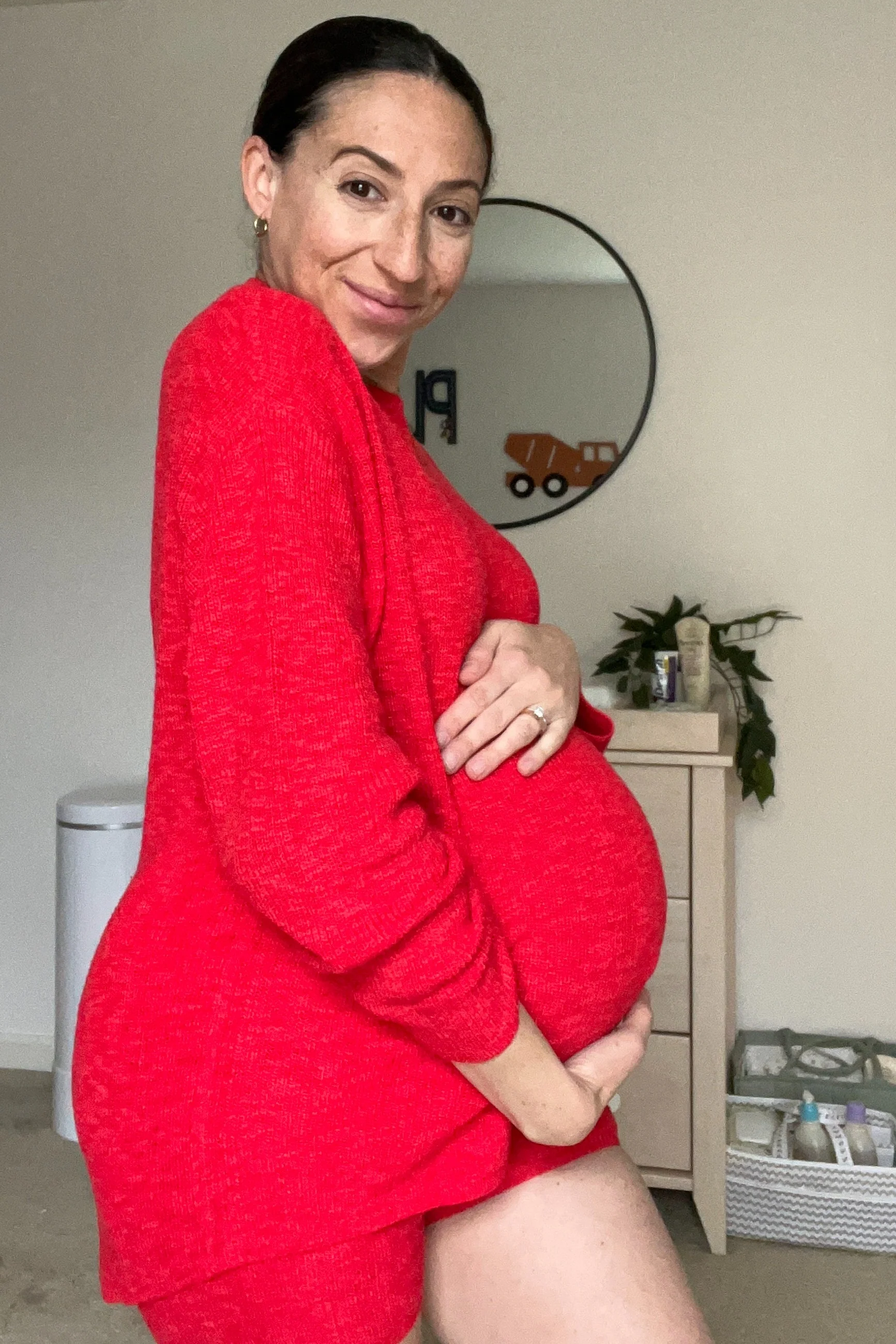 Red Sweater Short Maternity Set - Image 7