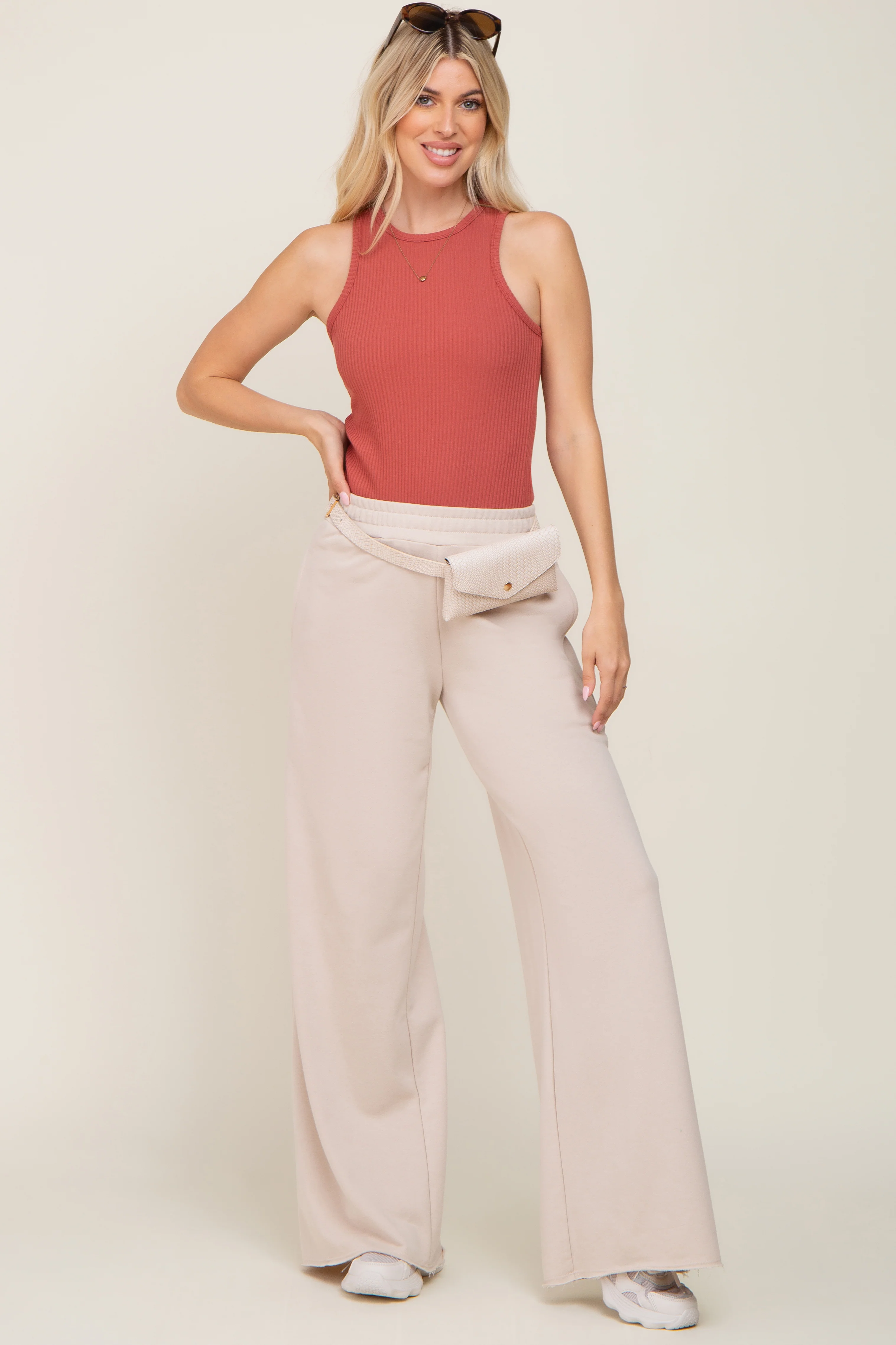 Rust Ribbed Basic Tank Top - Image 5