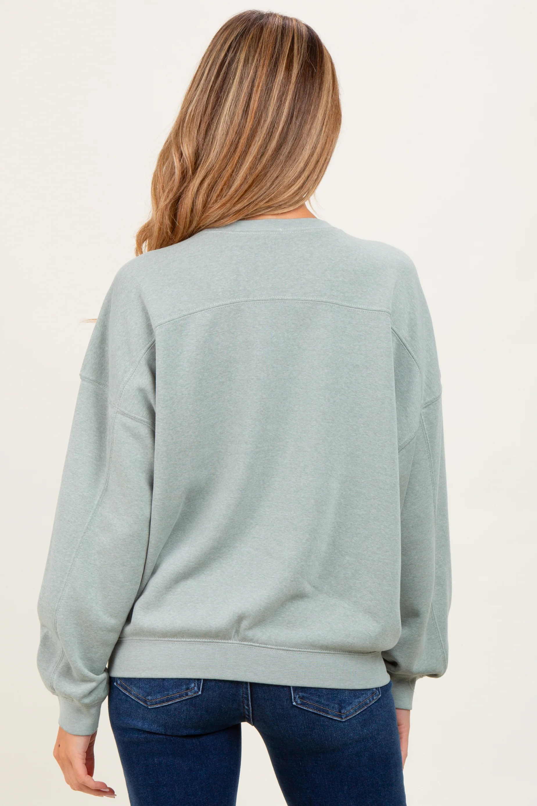 Sage Long Sleeve Maternity Sweatshirt - Image 4
