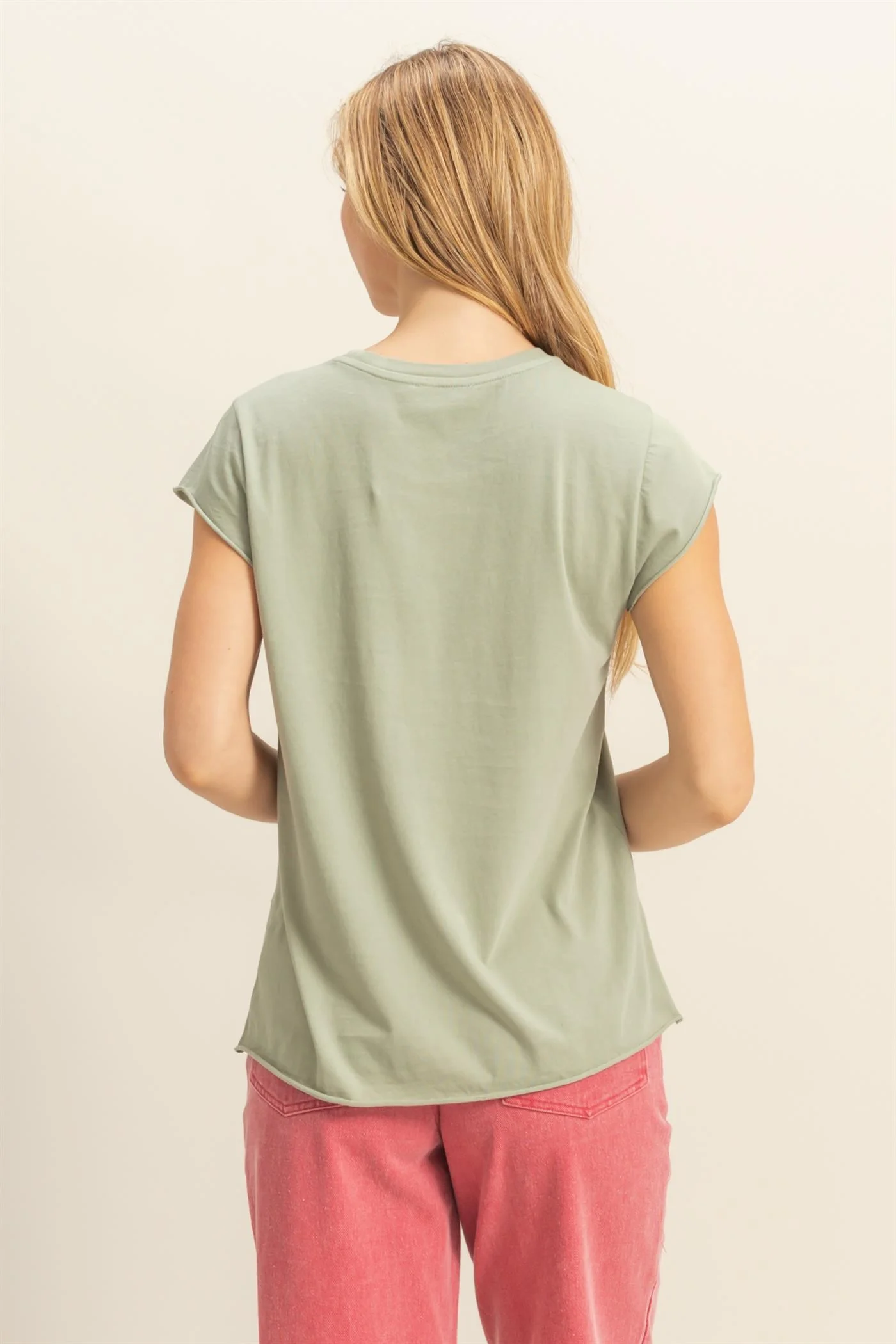 Sage Soft Cap Sleeve Maternity T-Shirt Top - Image 3