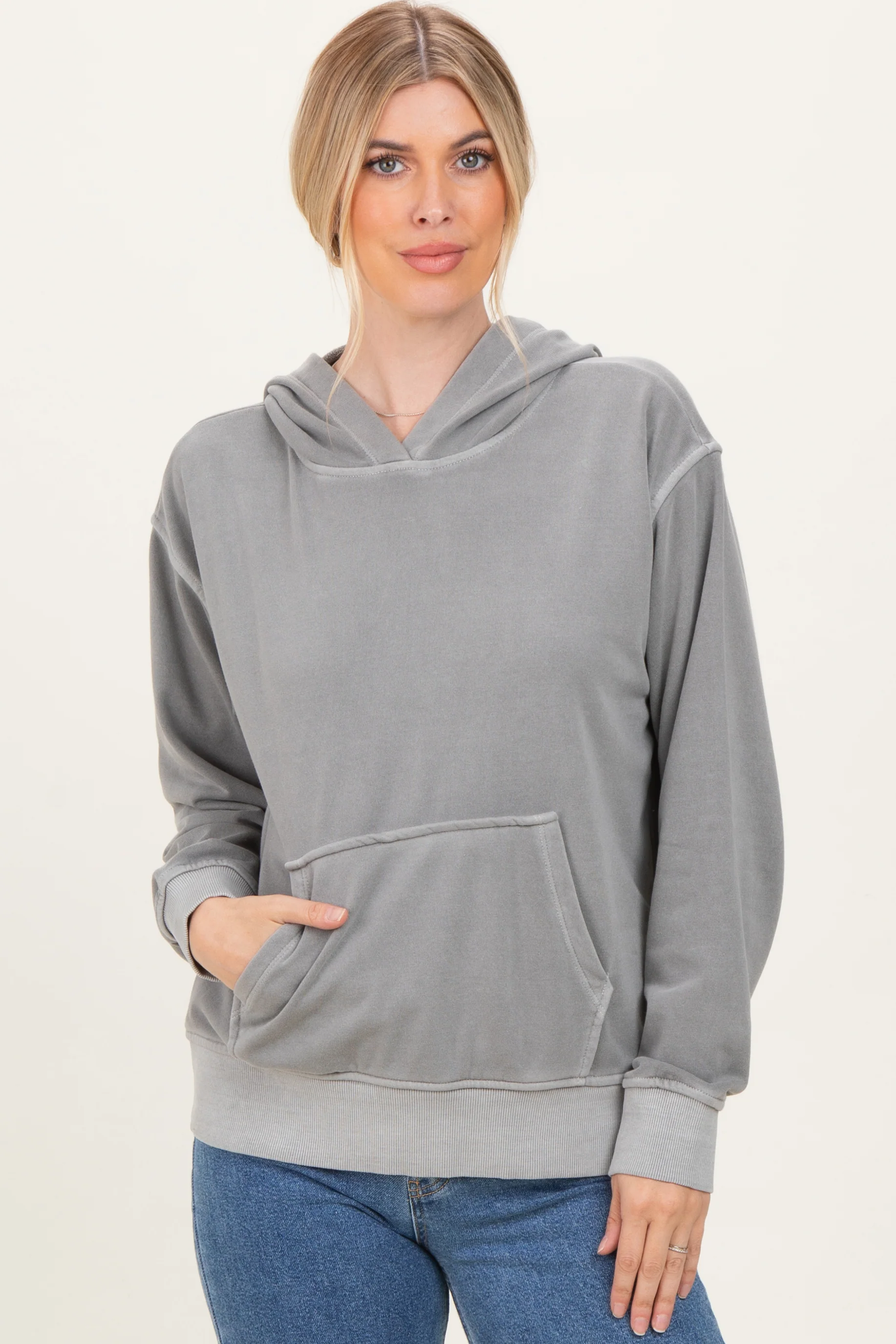 Sleet Soft Fleece Maternity Pocket Hoodie - Image 5