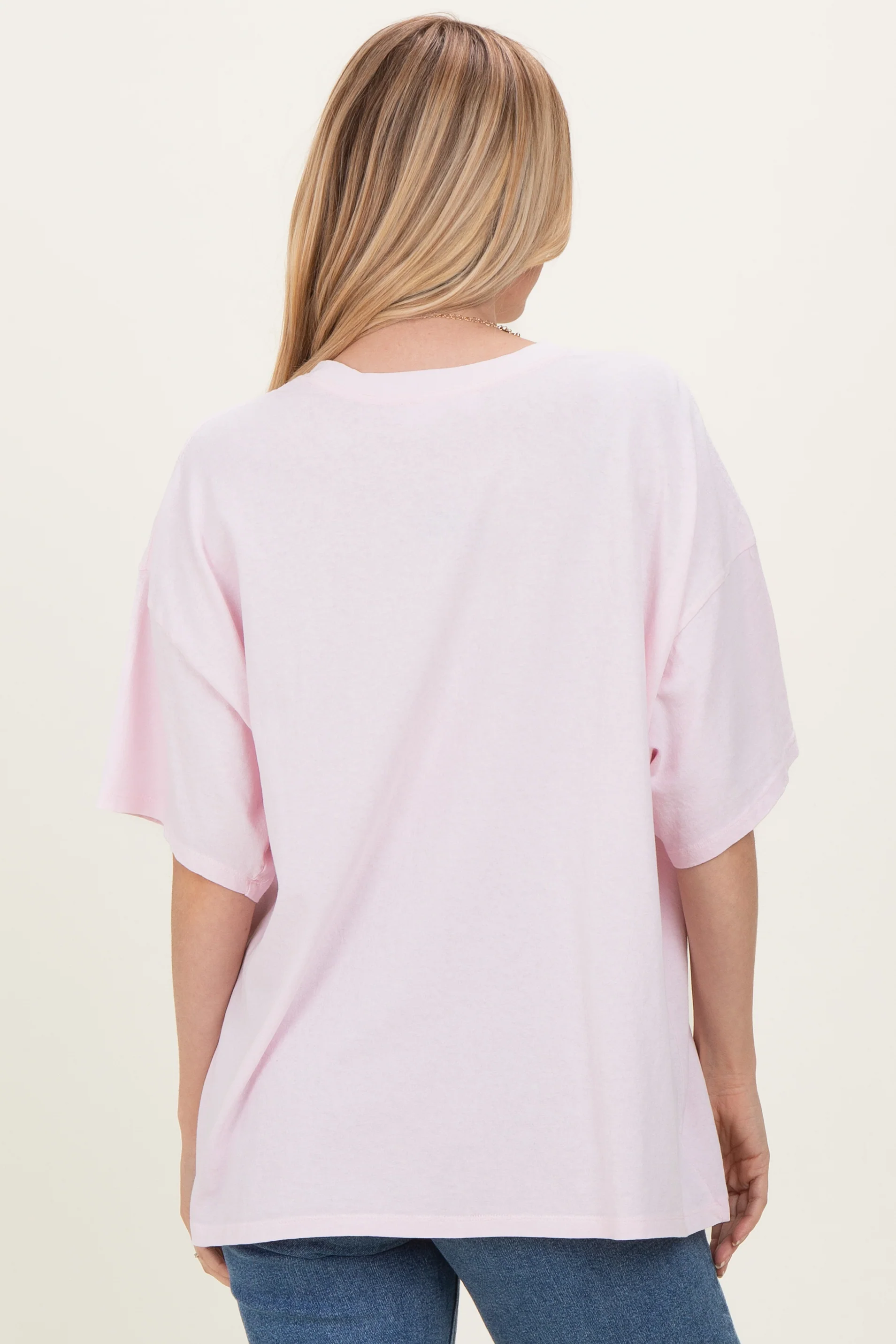 Soft Pink Oversized Mineral Wash T-Shirt - Image 7