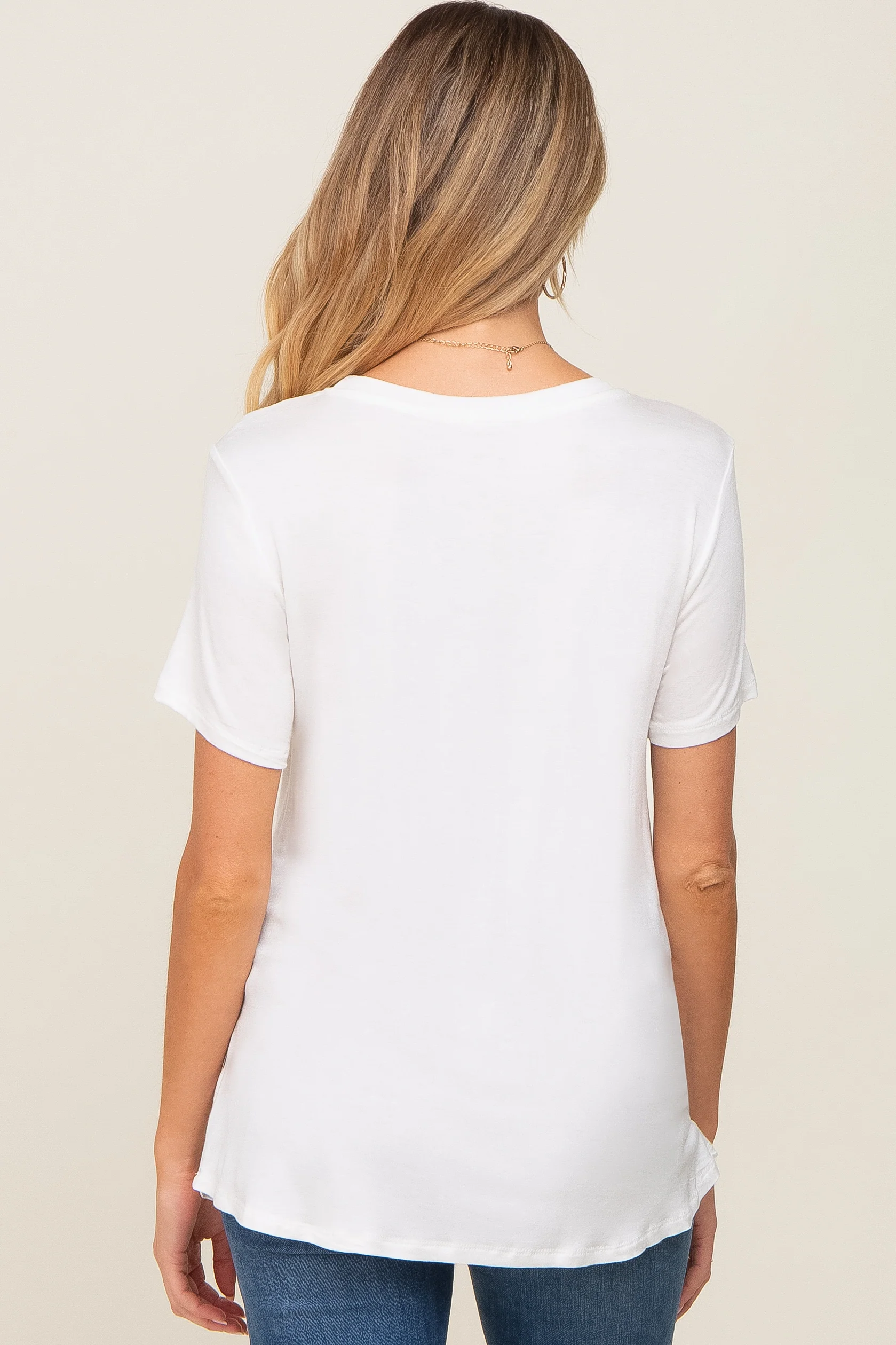 White Basic Maternity Tee - Image 3