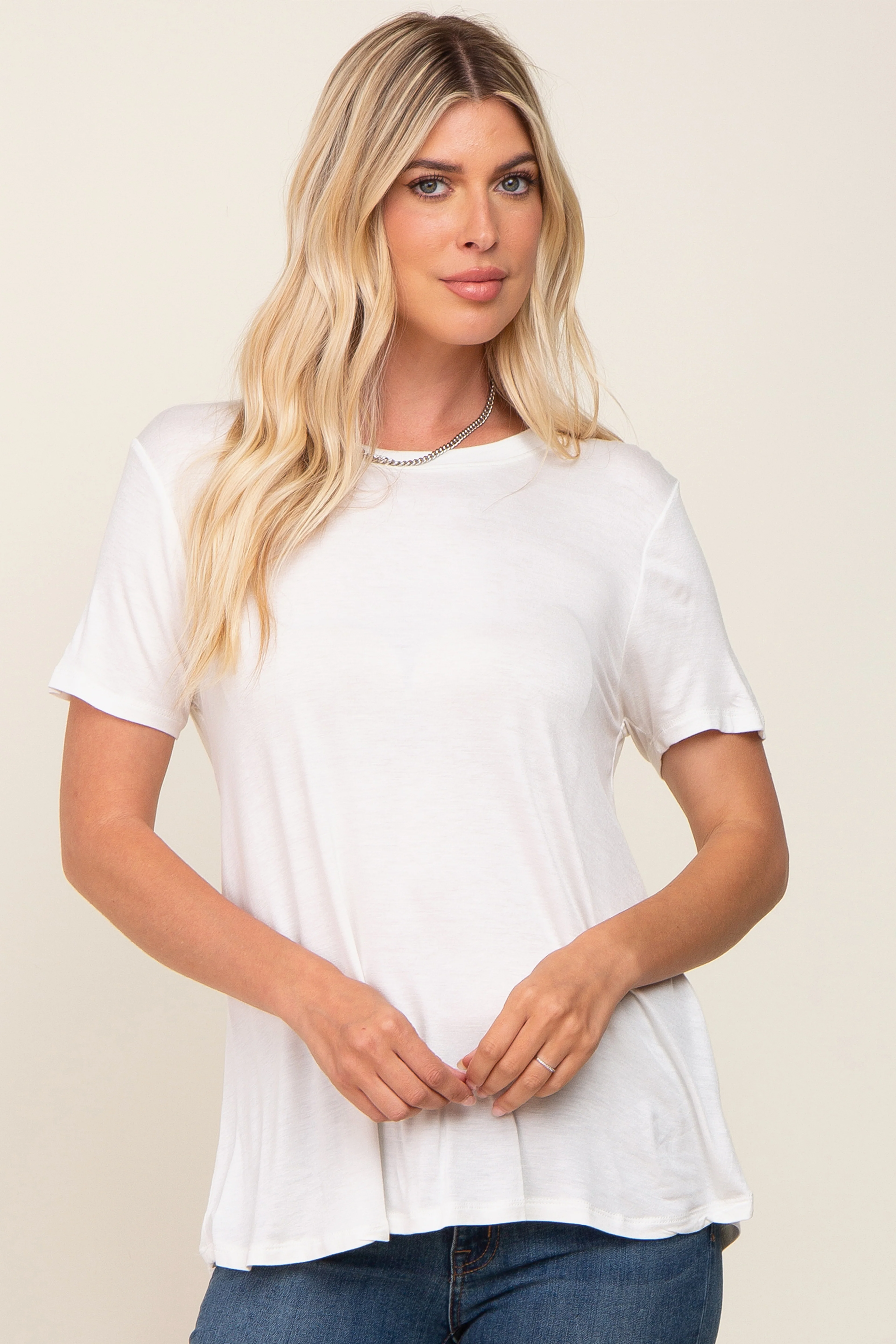 White Basic Maternity Tee - Image 4