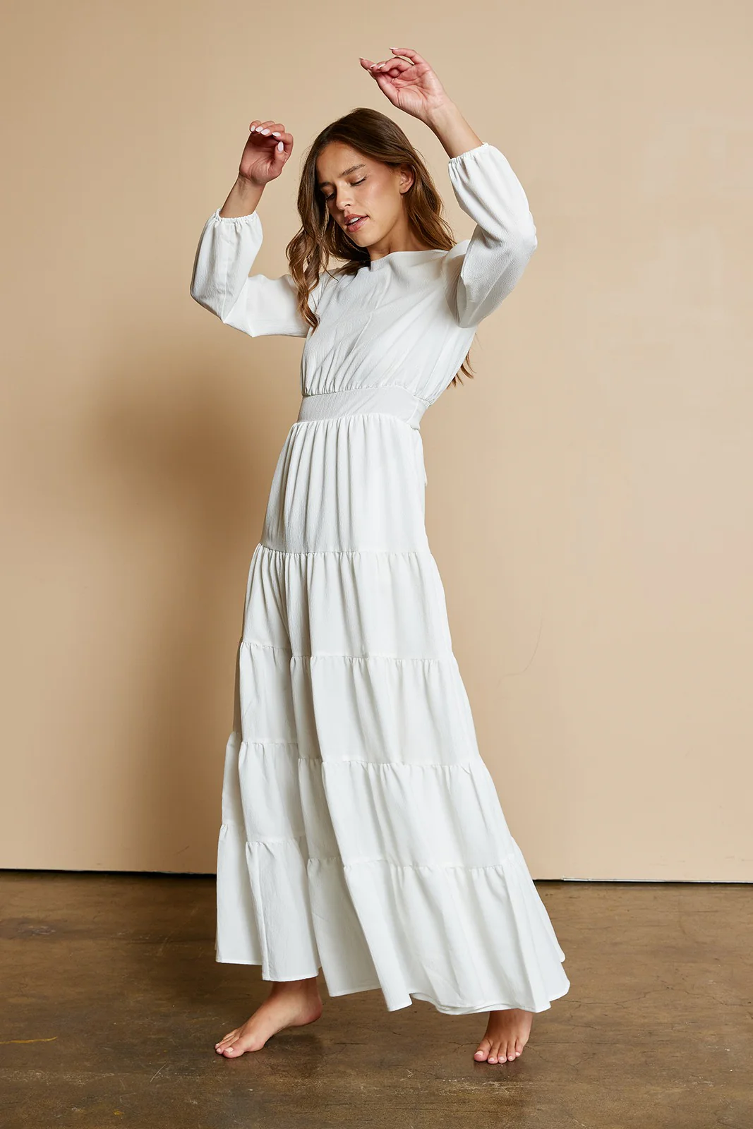 White Tiered Dress - Image 4