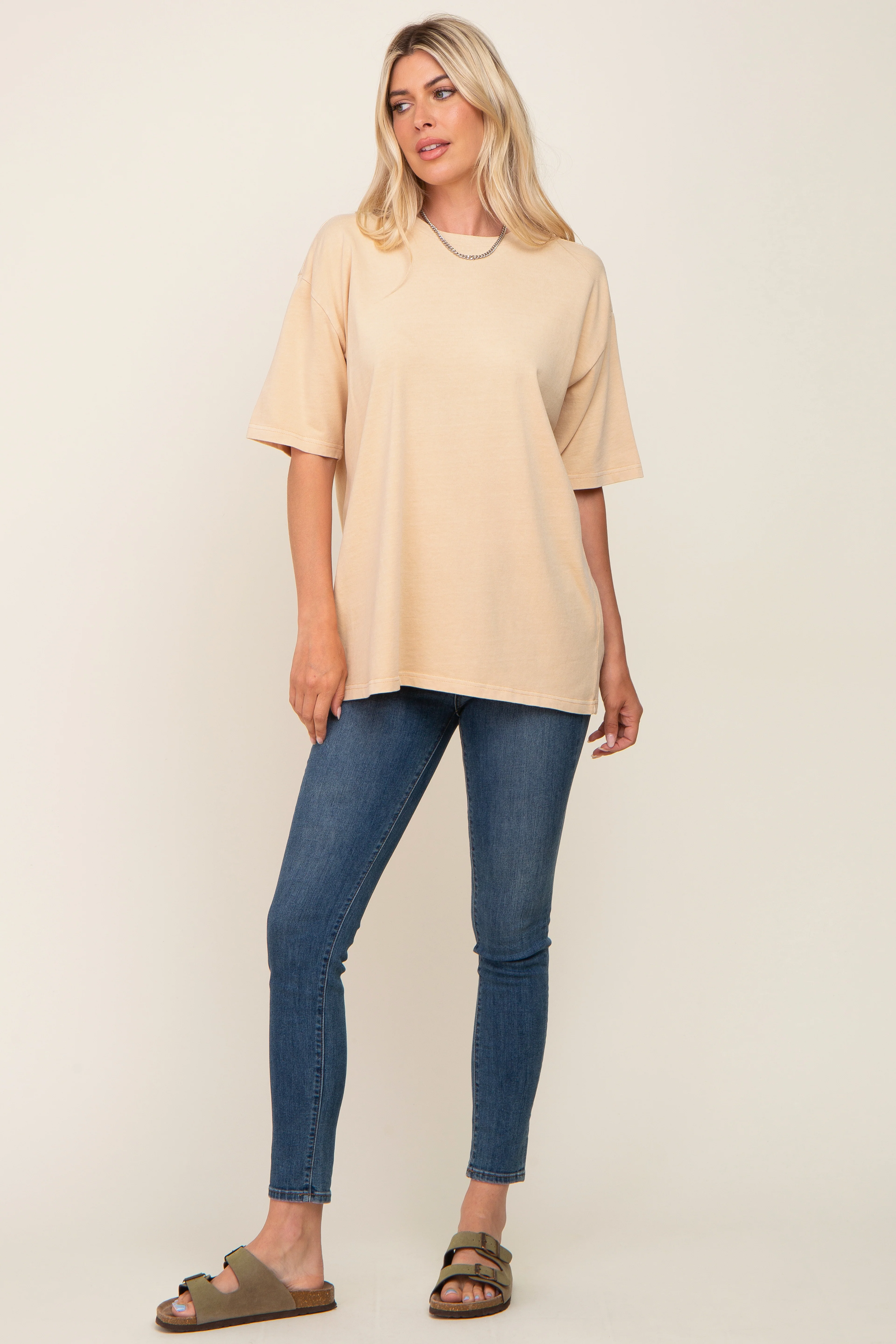 Yellow Basic Oversized T-Shirt - Image 4